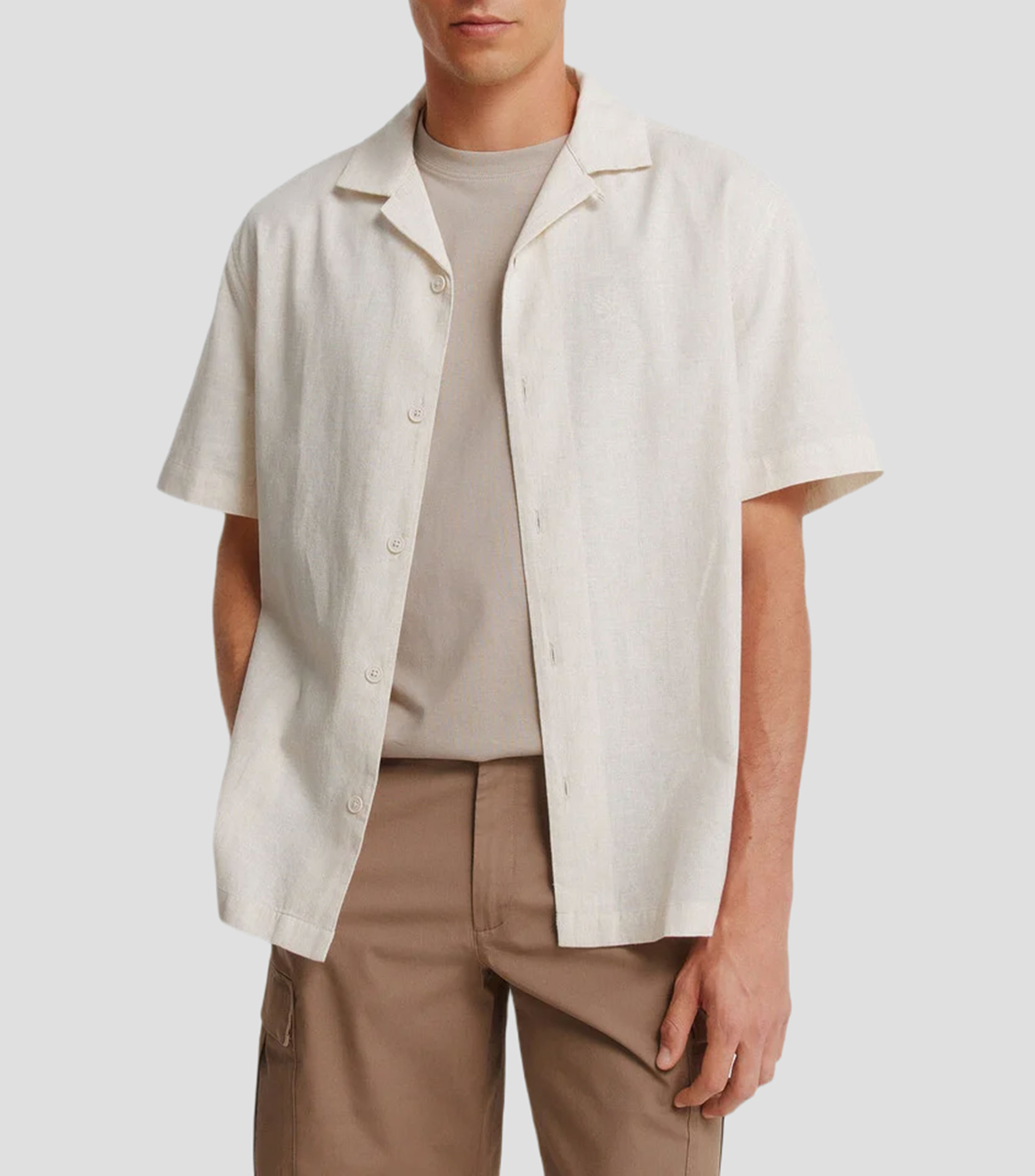 Camisa Jaspeada manga corta Hombre
