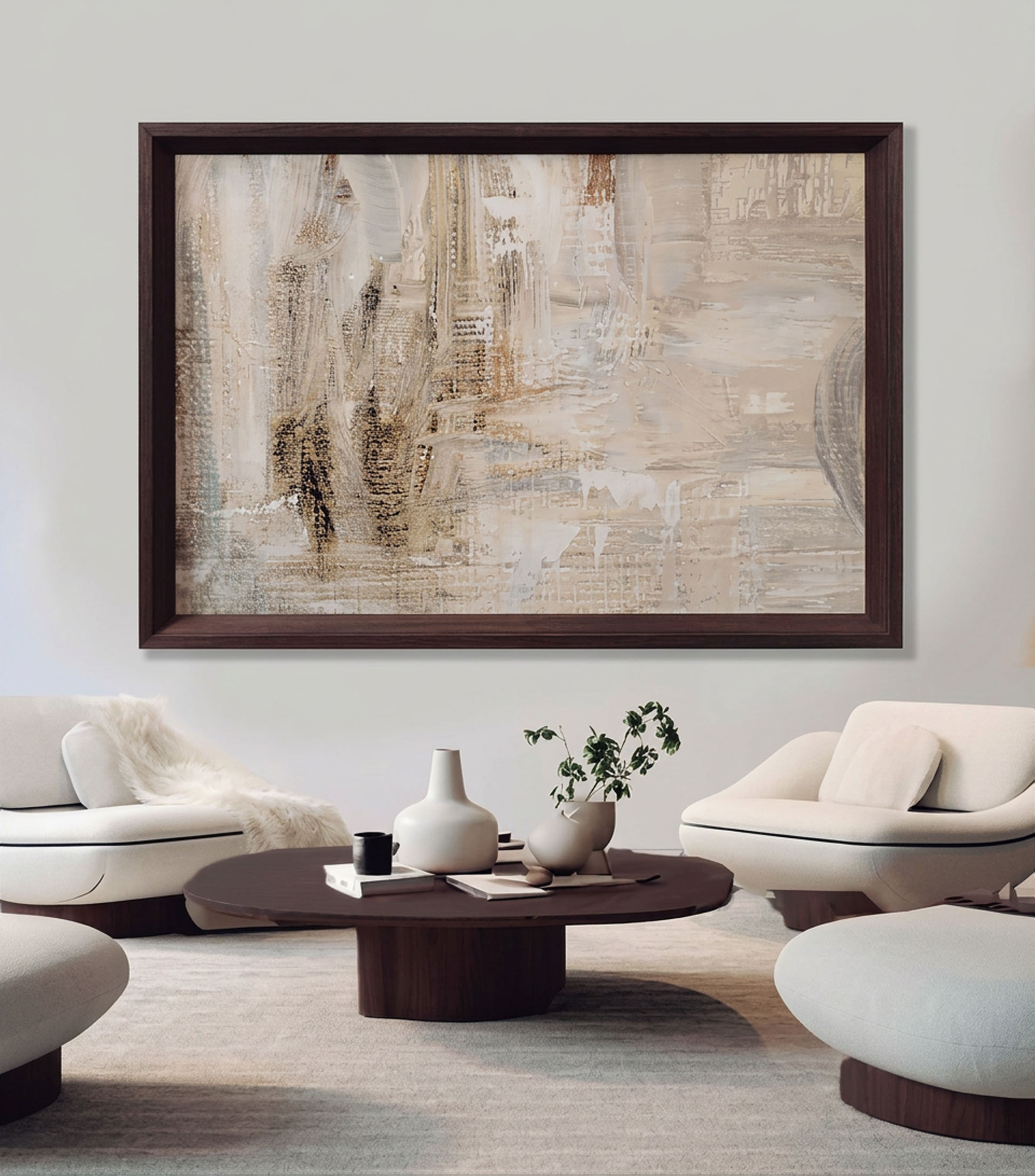 Cuadro Canvas abstracto en madera