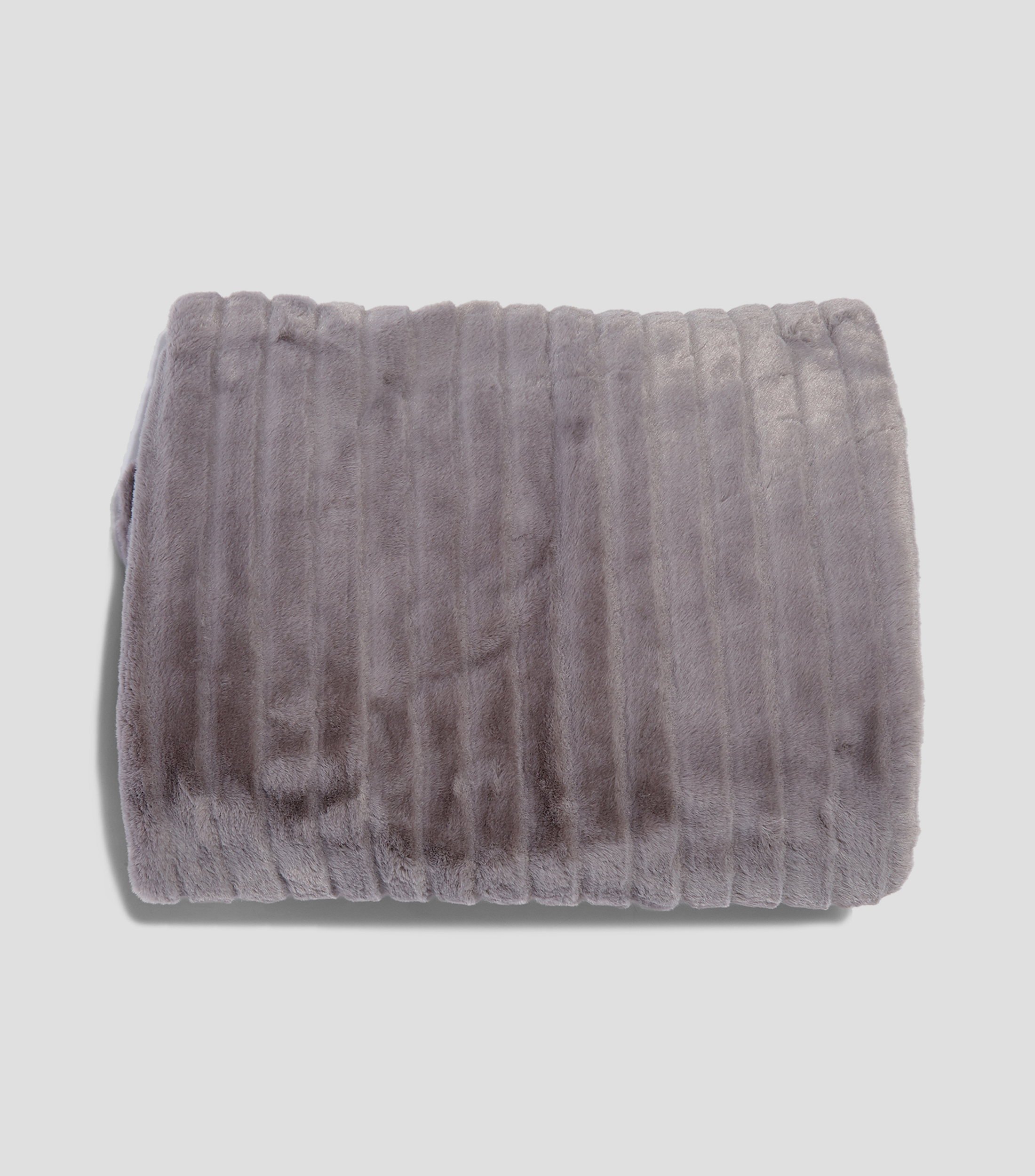 FRAZADA STRIPE FUR GRAFITO