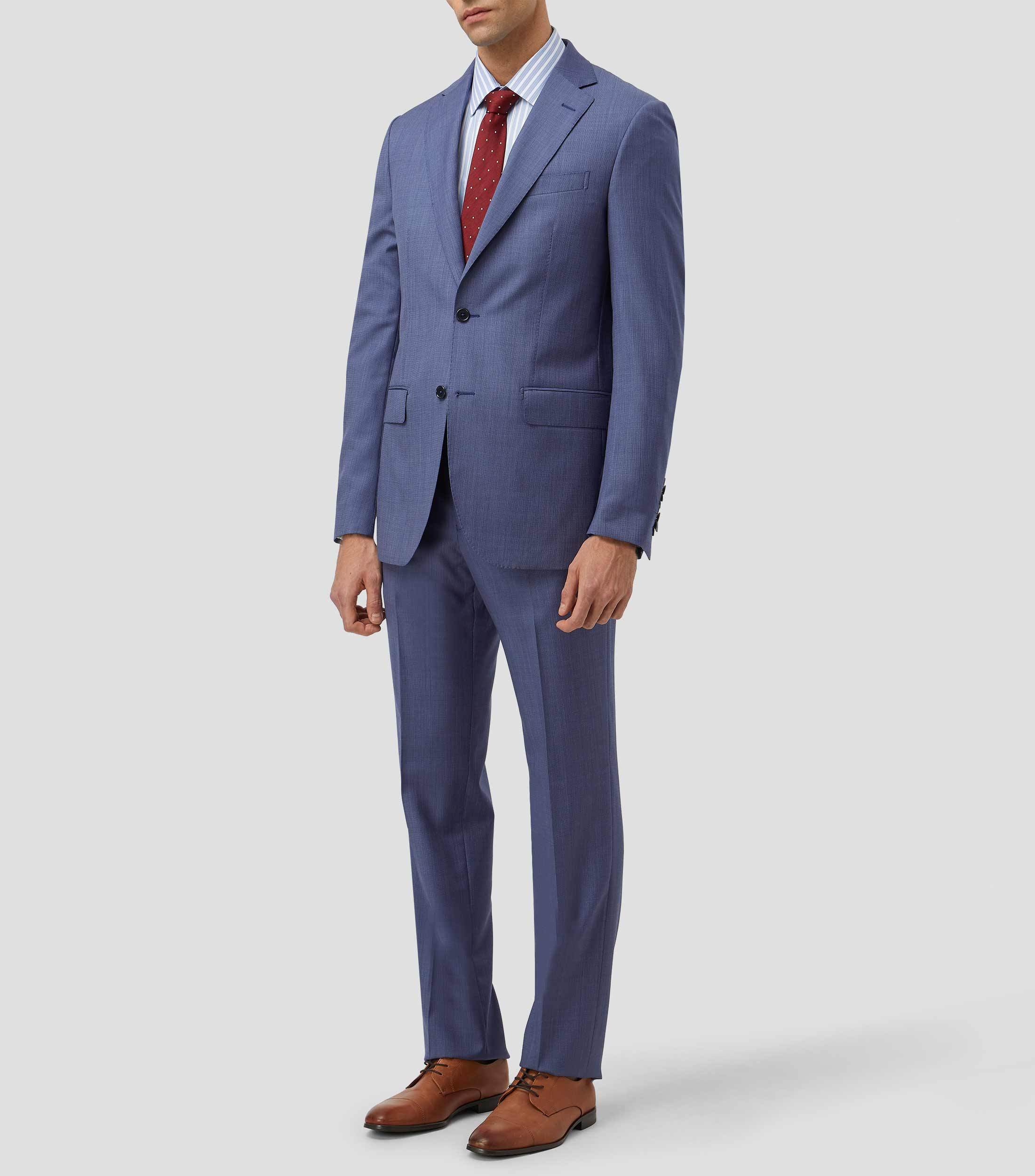 Traje de corte regular con microdiseño Hombre