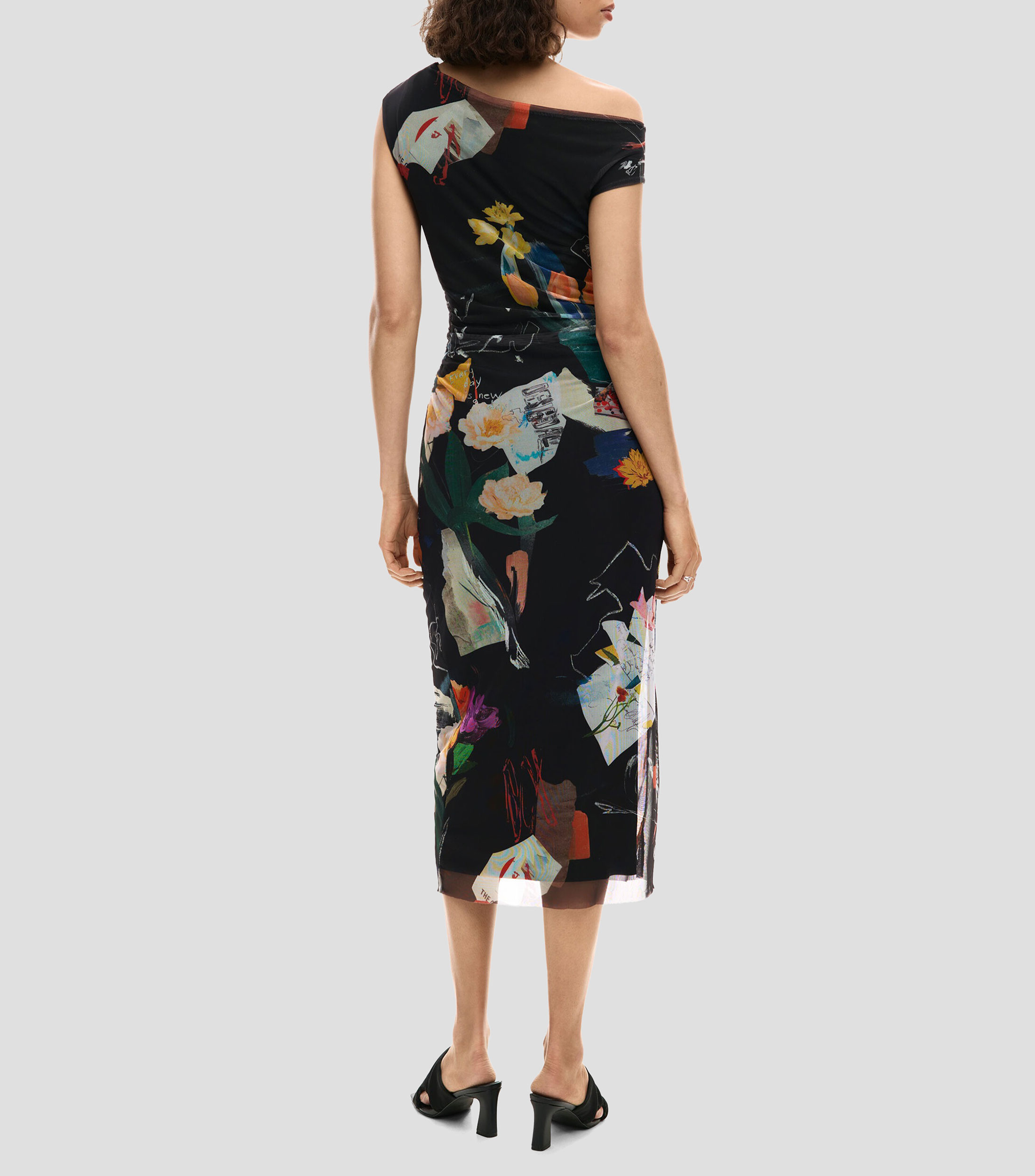 Vestido midi estampado Mujer