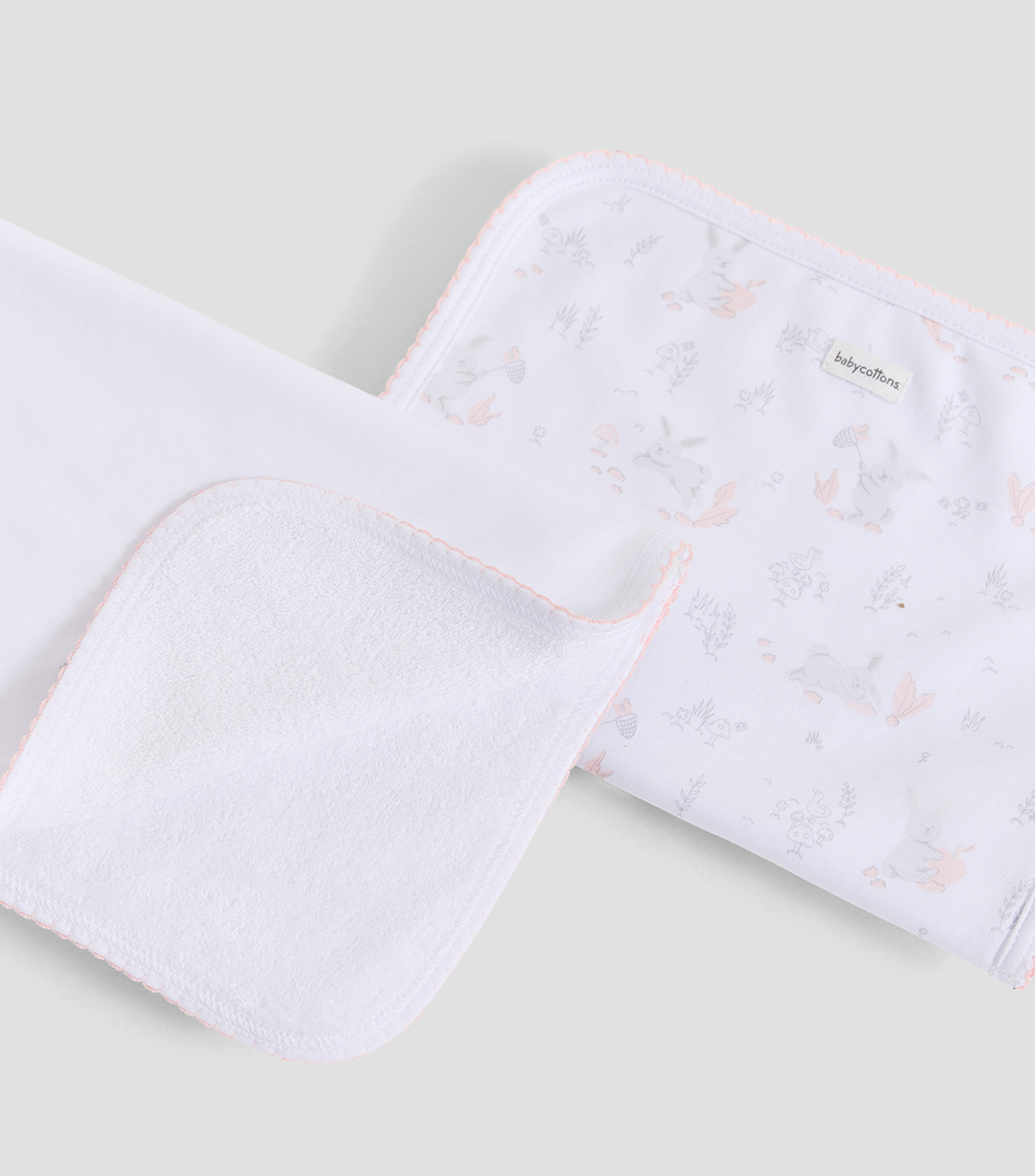 Set 2 baberos Bunny en algodón blanco Bebé