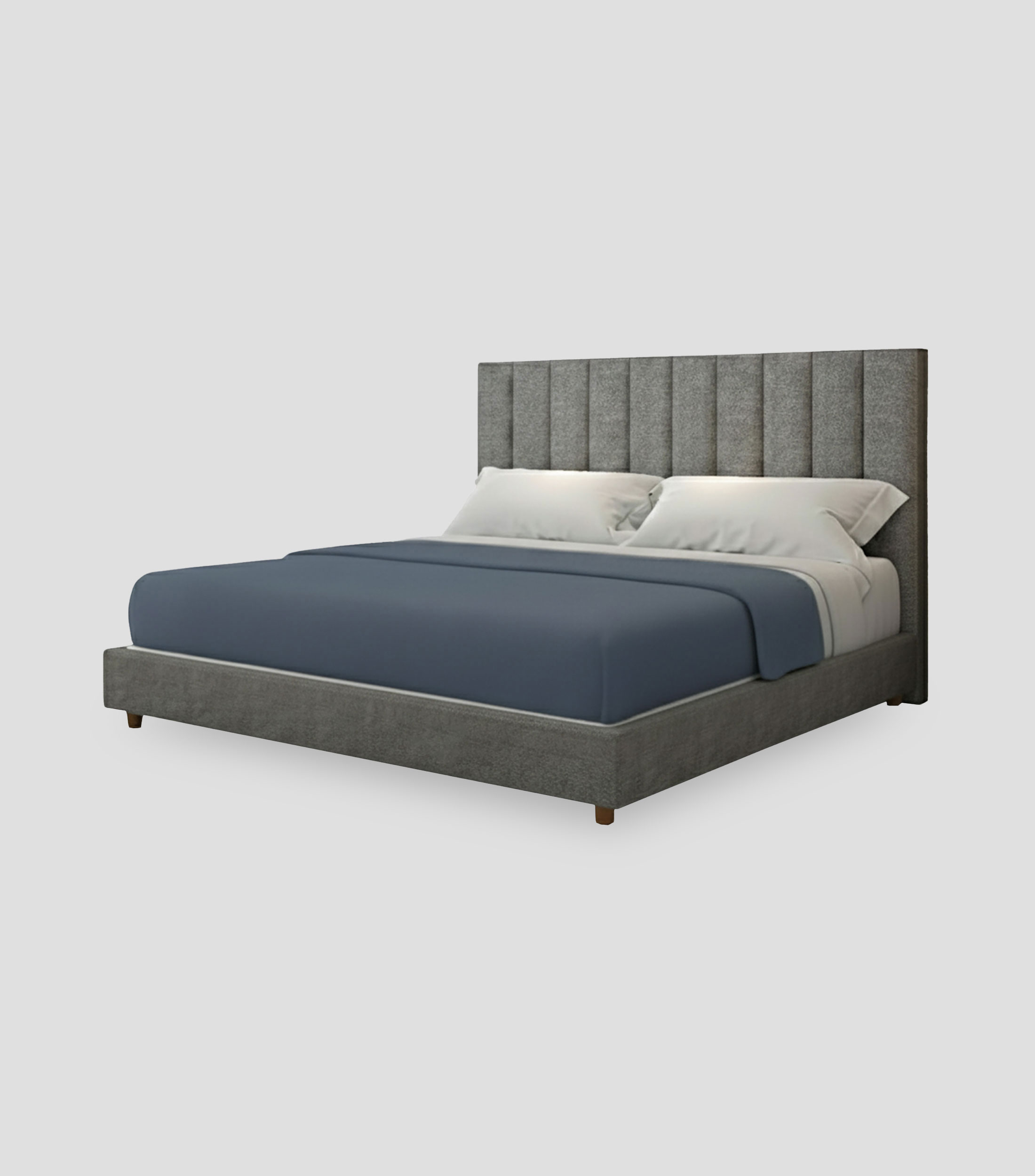 Cama King Size Old Canvas grafito en madera