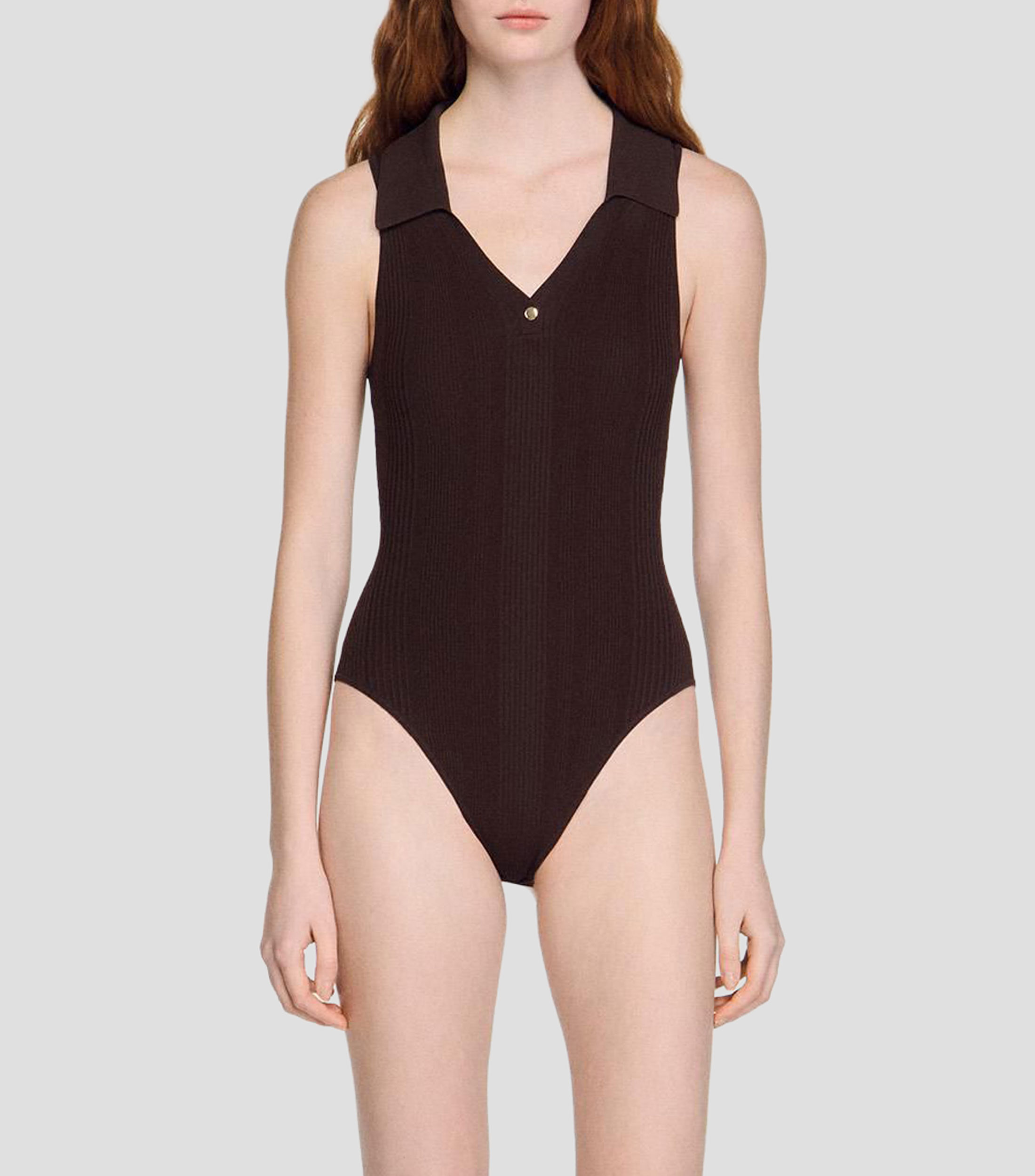 Body cuello v sin mangas Mujer