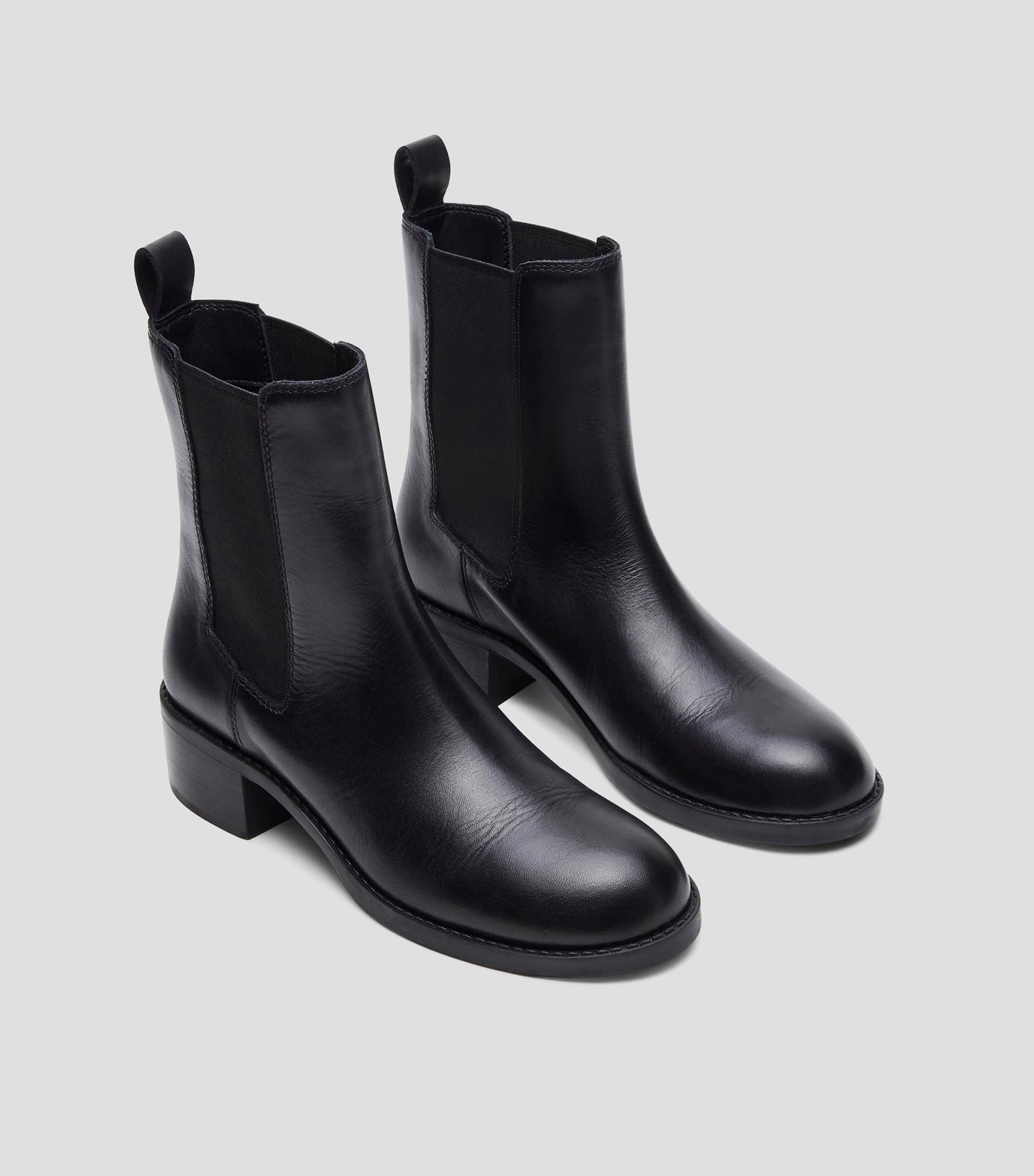 Botines con tacón bajo cuadrado Mujer