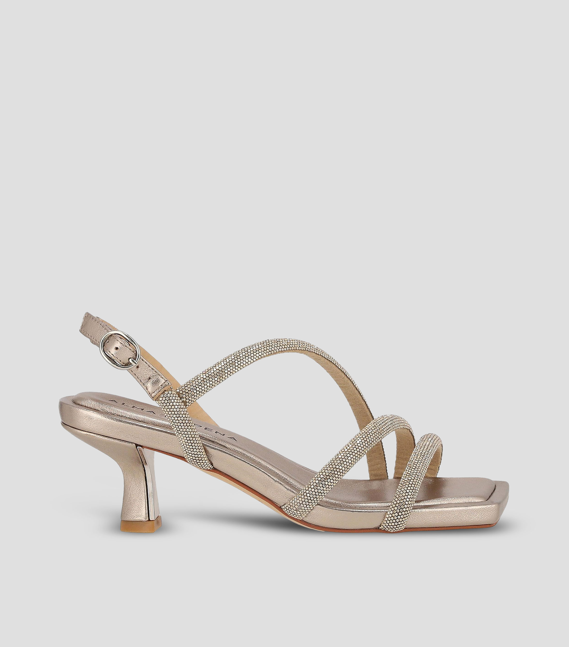 Sandalias con tacón medio de aguja Mujer