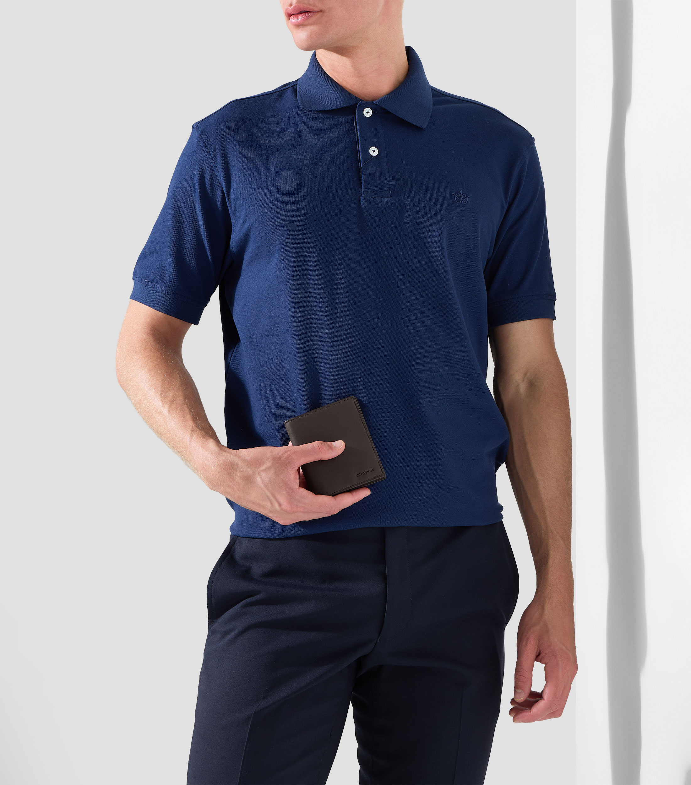 Cartera bifold en piel bovina cafe oscuro Hombre