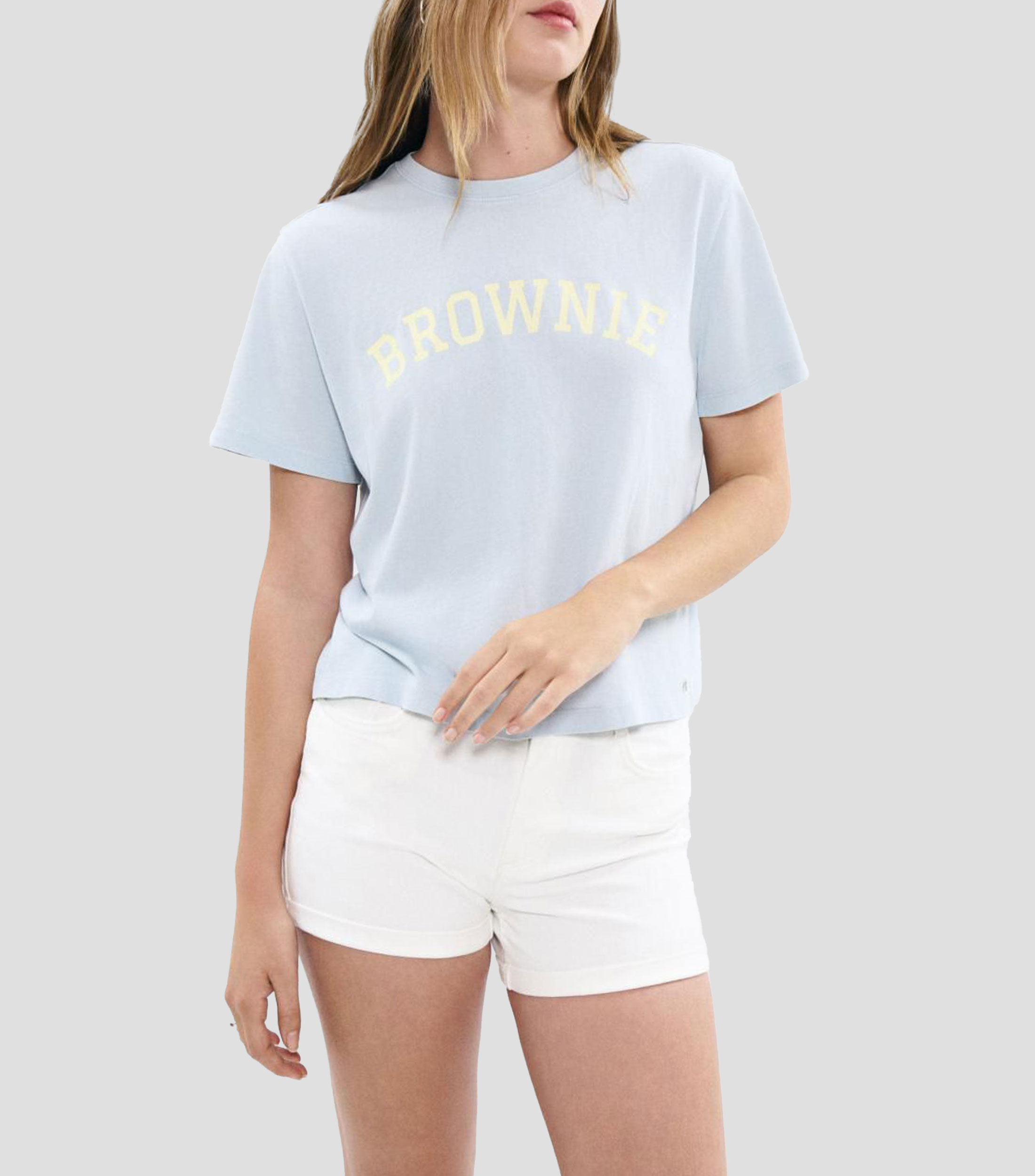 Playera cuello redondo manga corta lisa Mujer