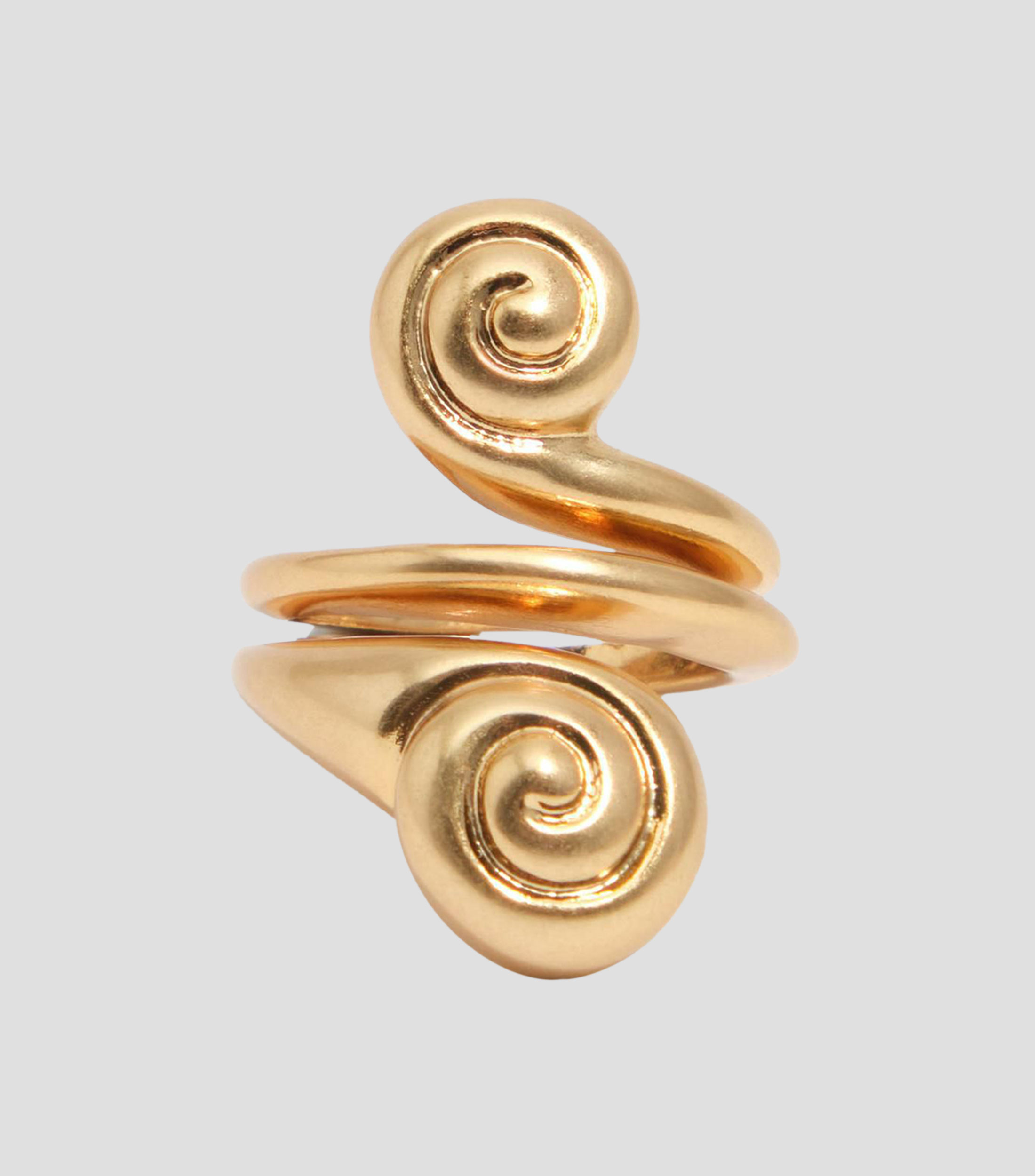 Anillo espiral caracolas dorado mate Mujer