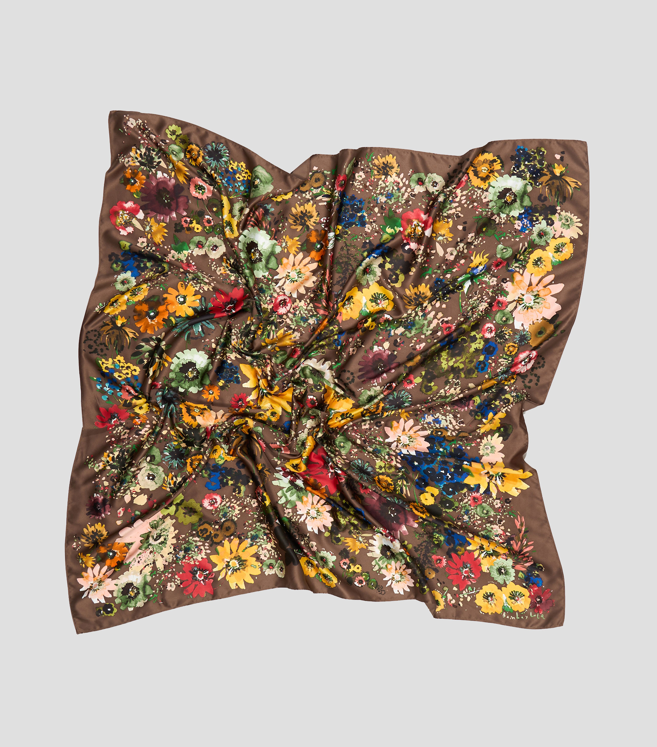 Pañuelo con estampado de flores acuarela Mujer