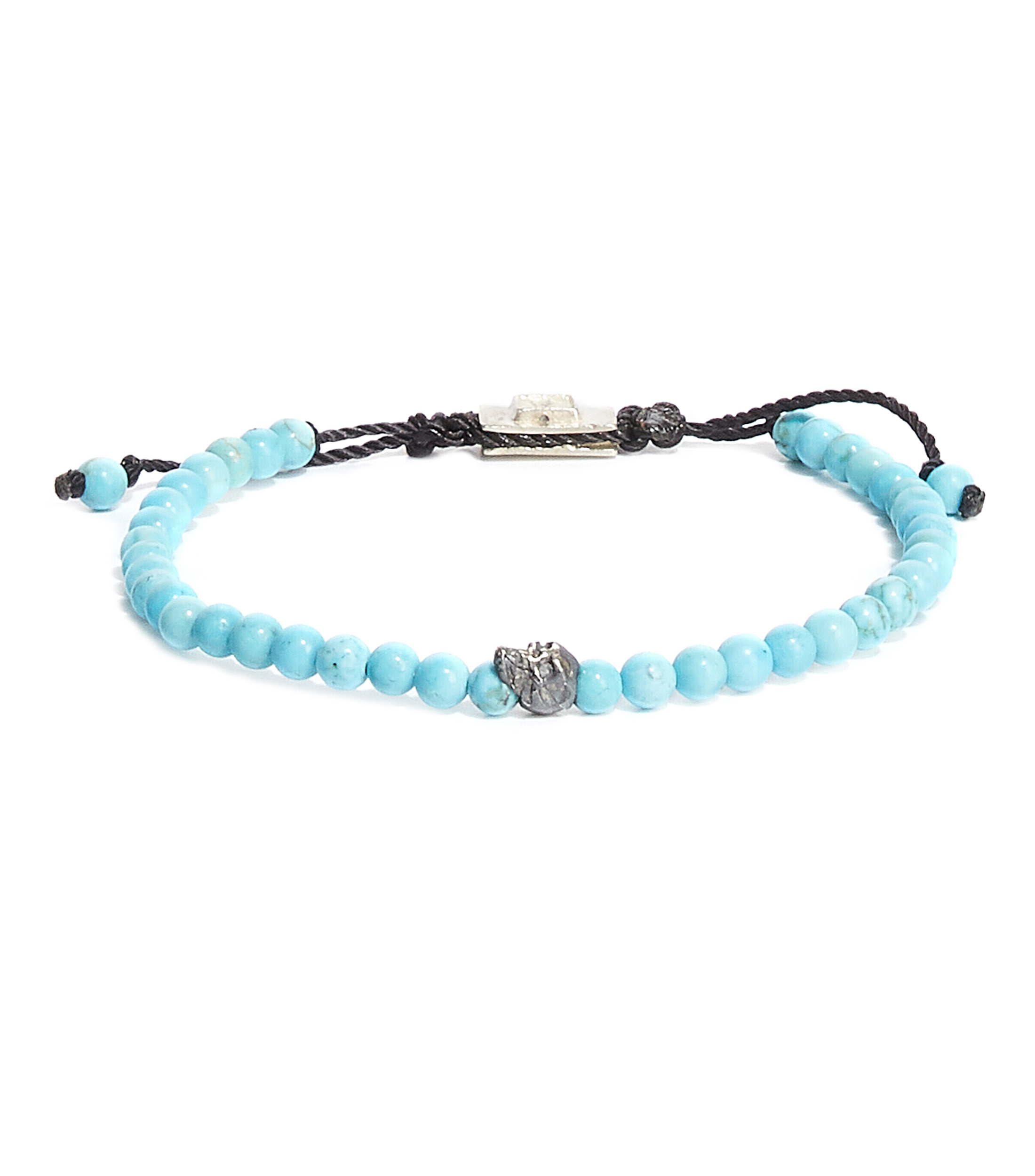 Pulsera ajustable con turquesa y plata Hombre