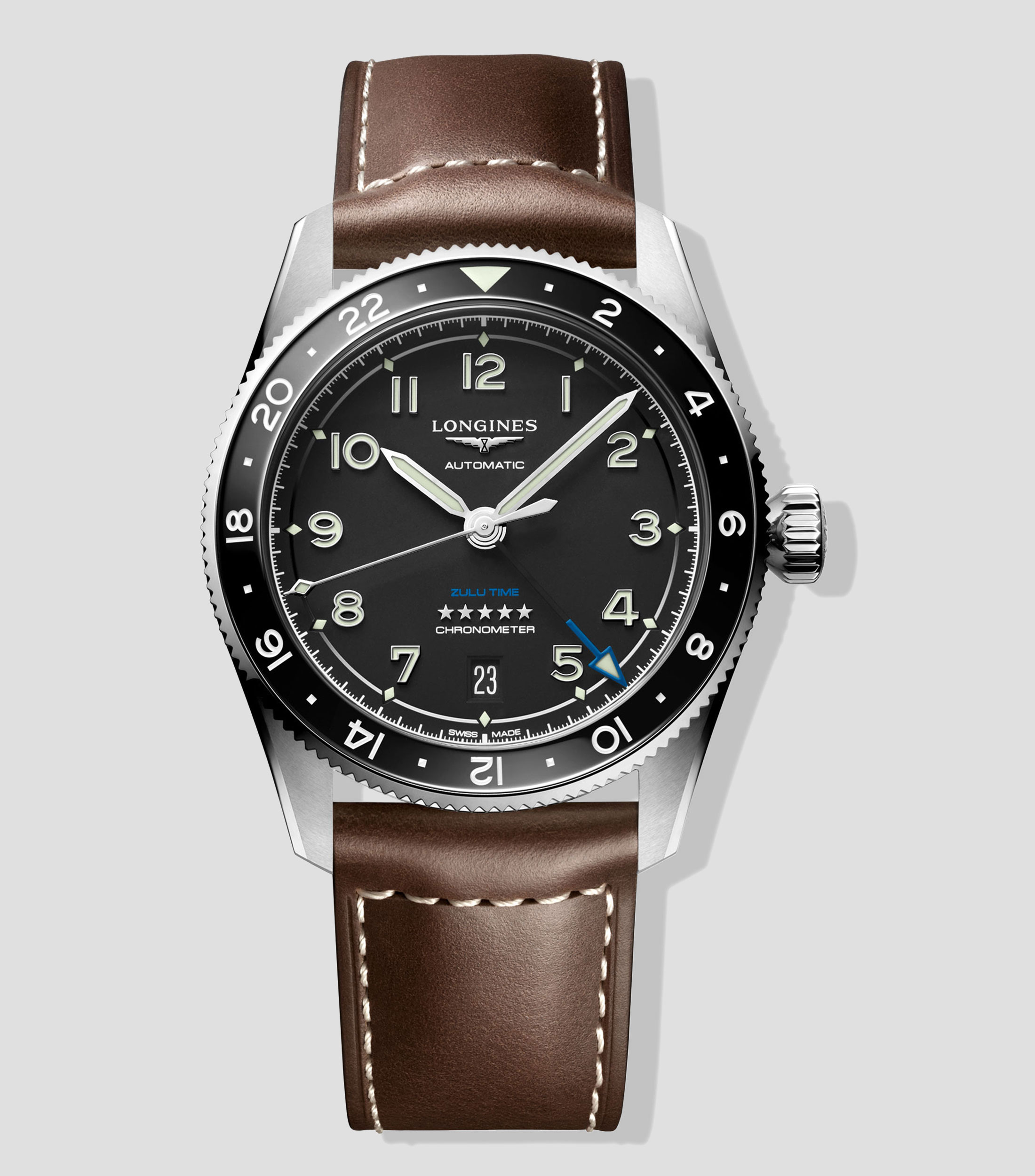 Reloj Unisex Zulu Casual, Plateado, Café