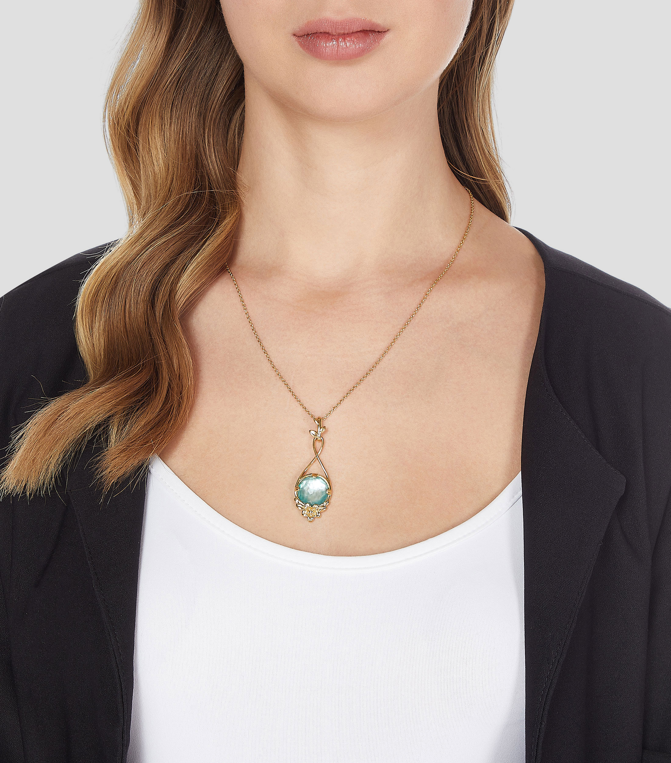 Dije con collar en plata .925 Mensaje de amor con madre perla Mujer