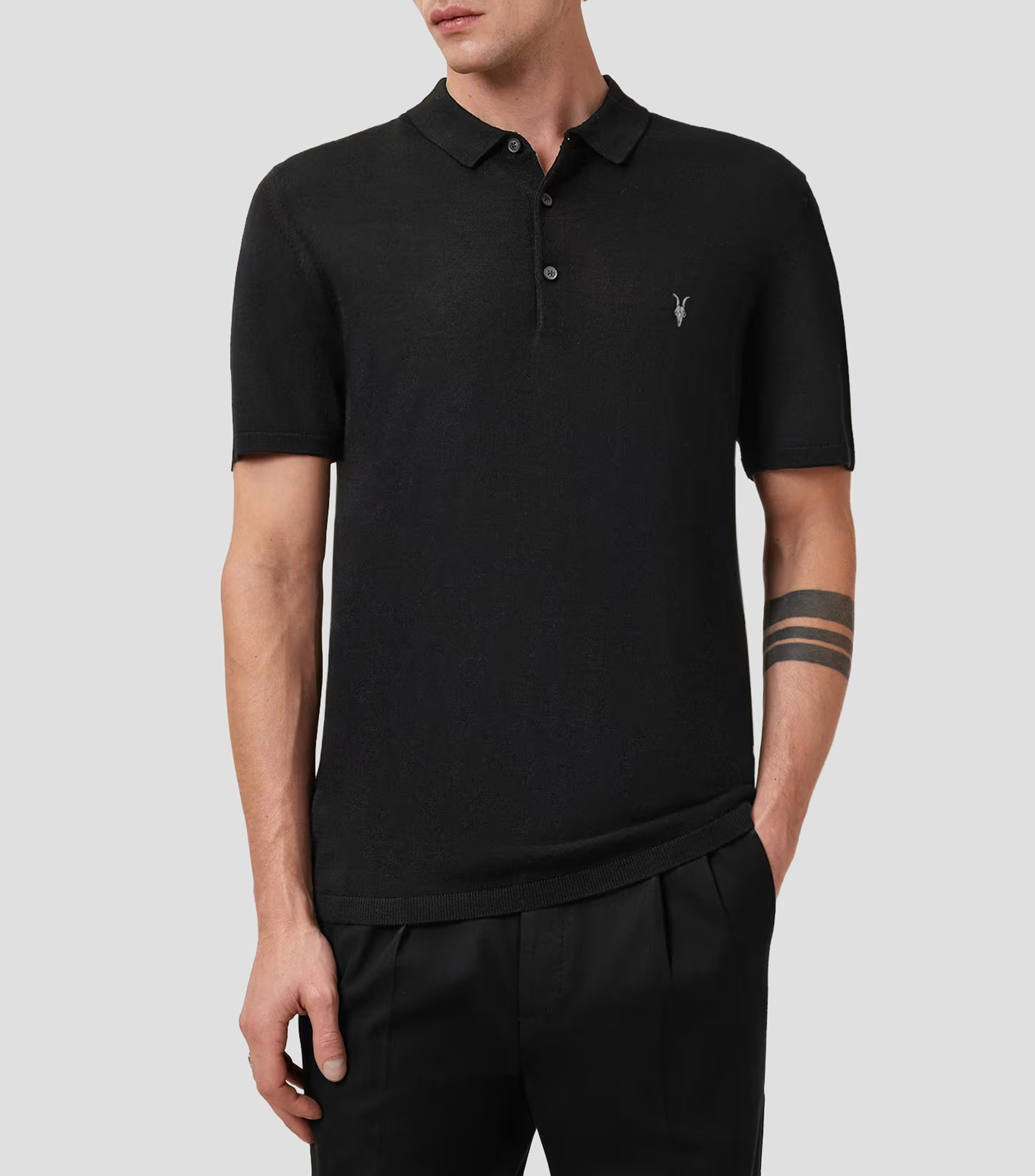 Playera tipo polo manga corta lisa Hombre
