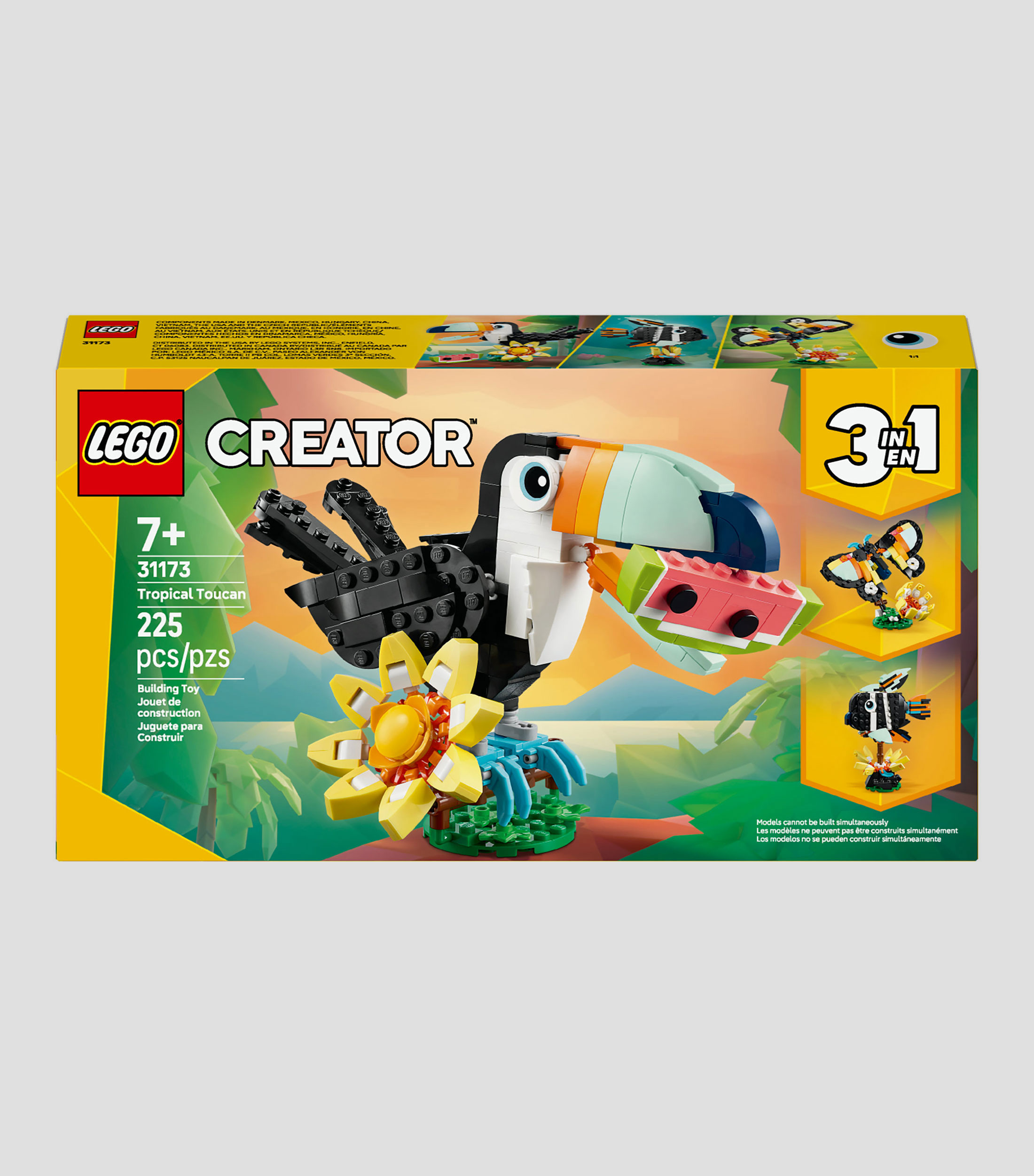 Lego Creator 3en1 Fauna Salvaje Tucán Tropical Juguete 31173