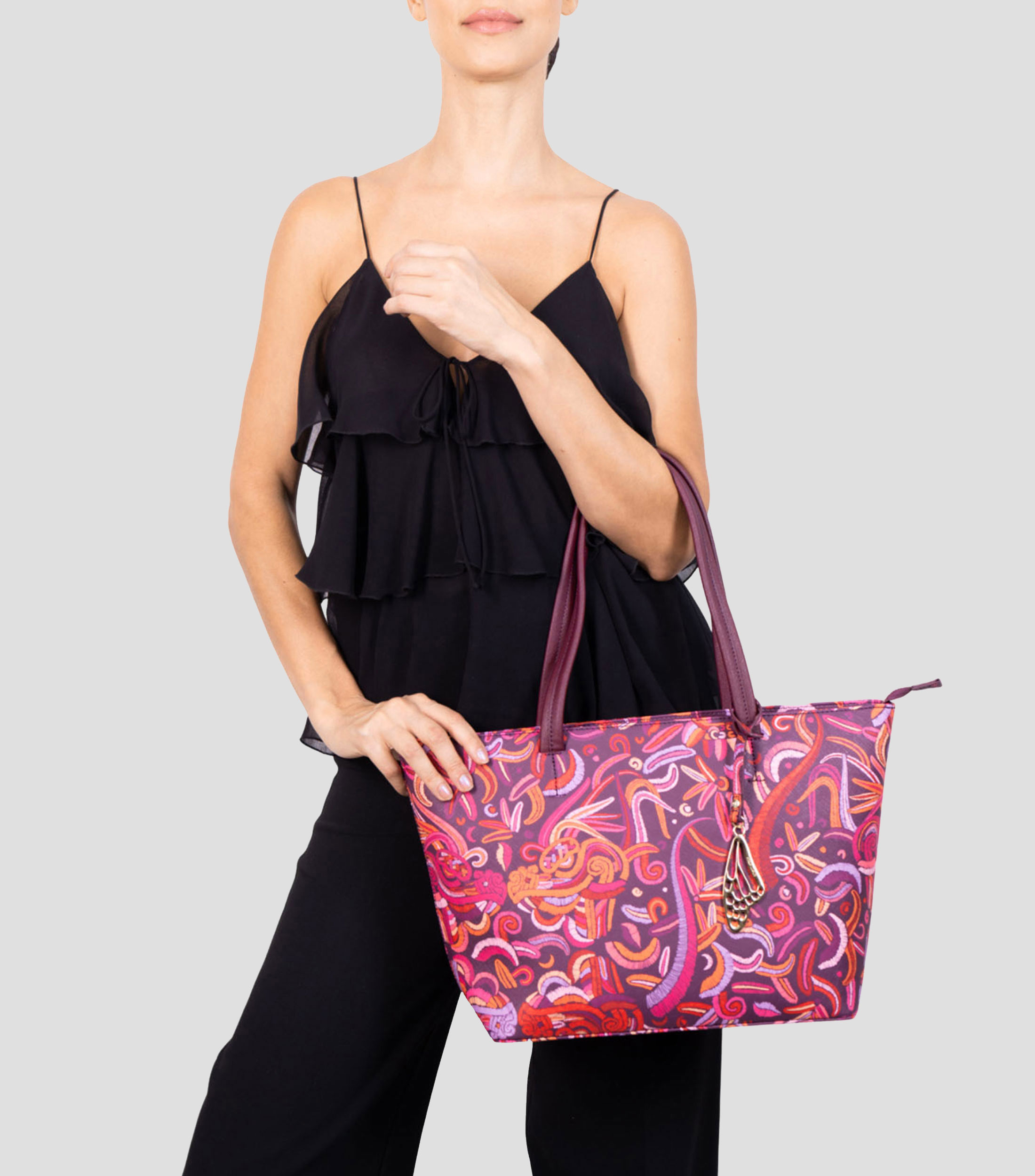 Bolso tote fucsia K'iin Quetzalcóatl Mujer