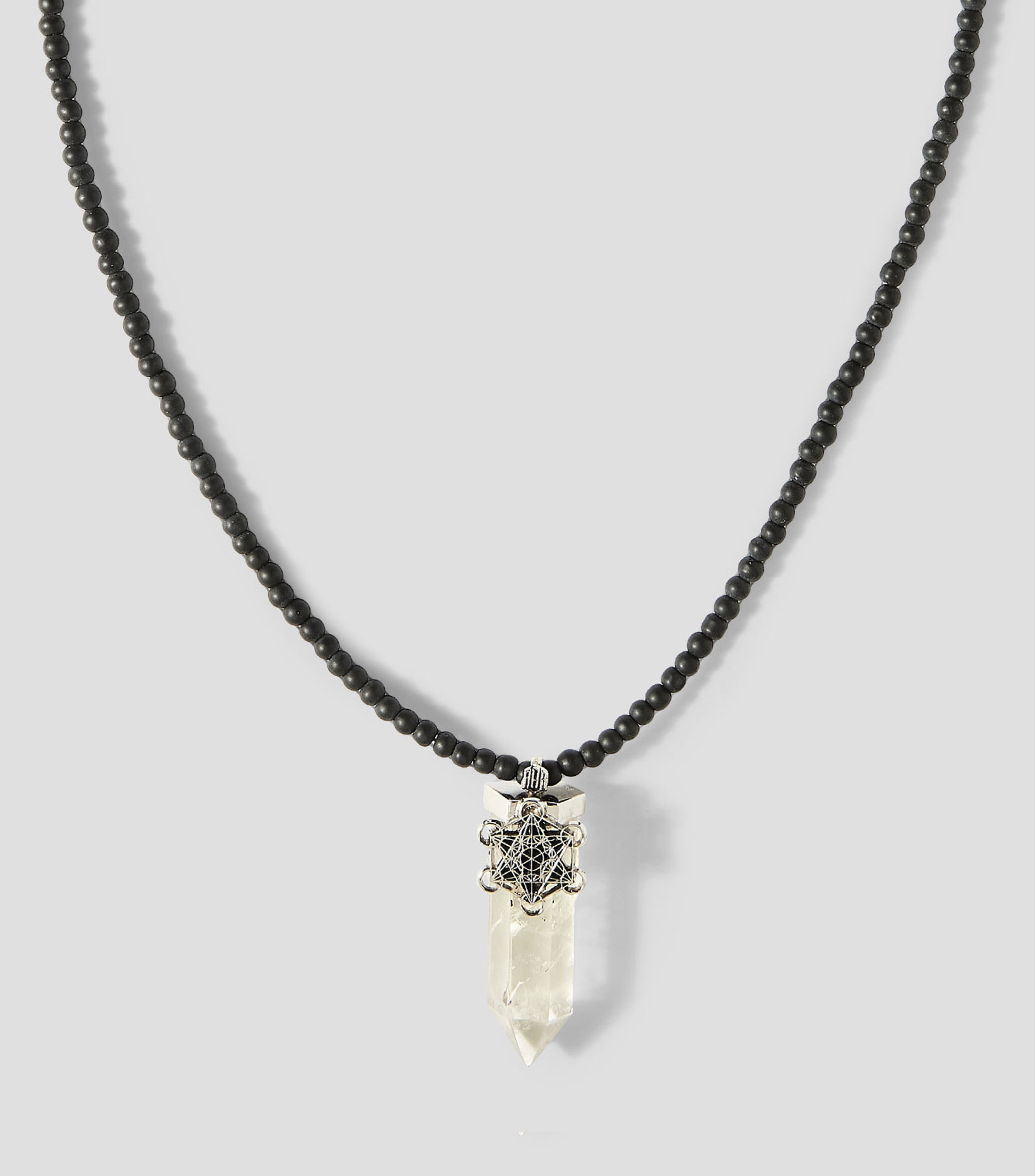 Collar con dije en ónix con cuarzo Hombre