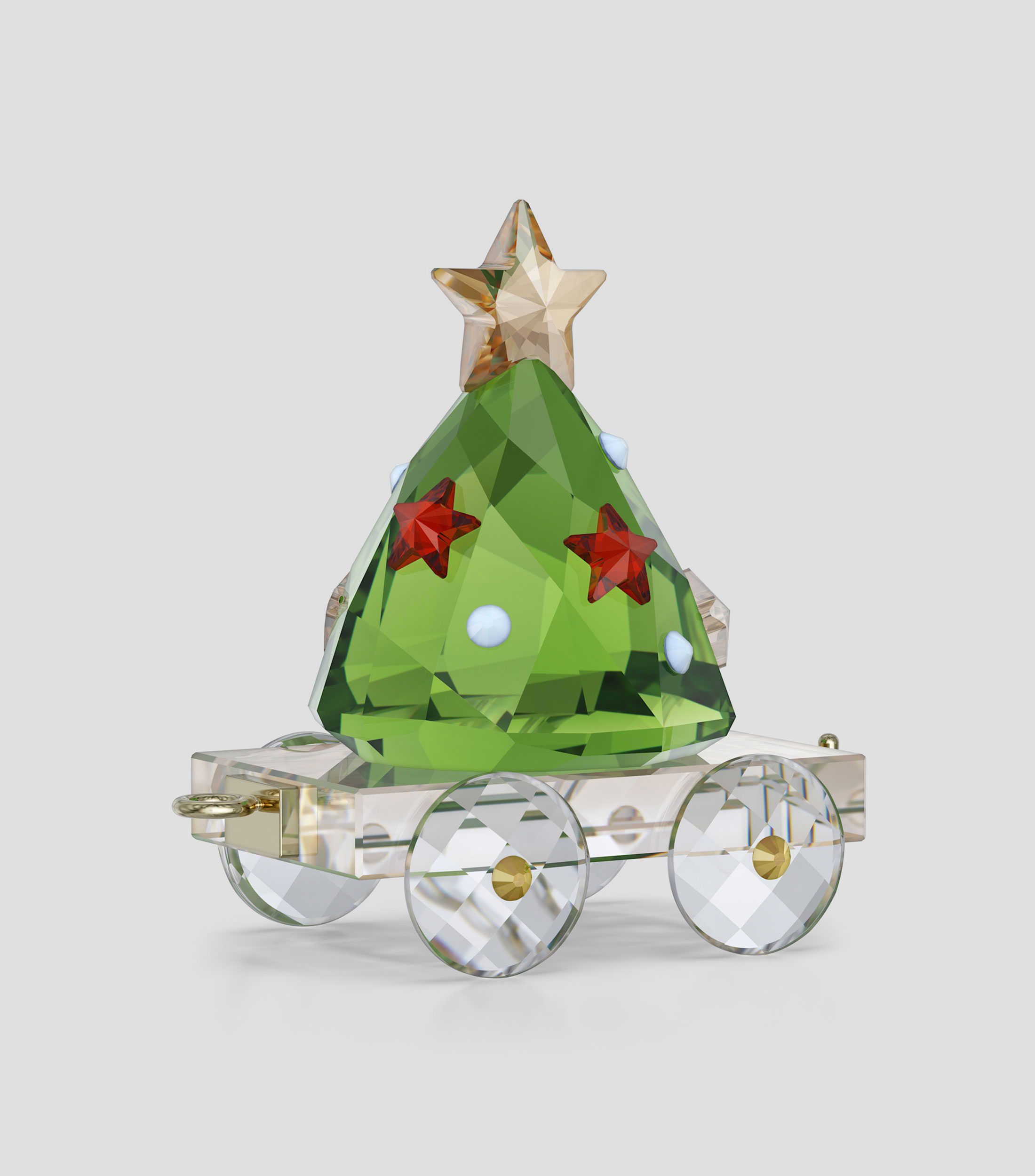 Figura decorativa Holiday Cheers vagón de tren en cristal