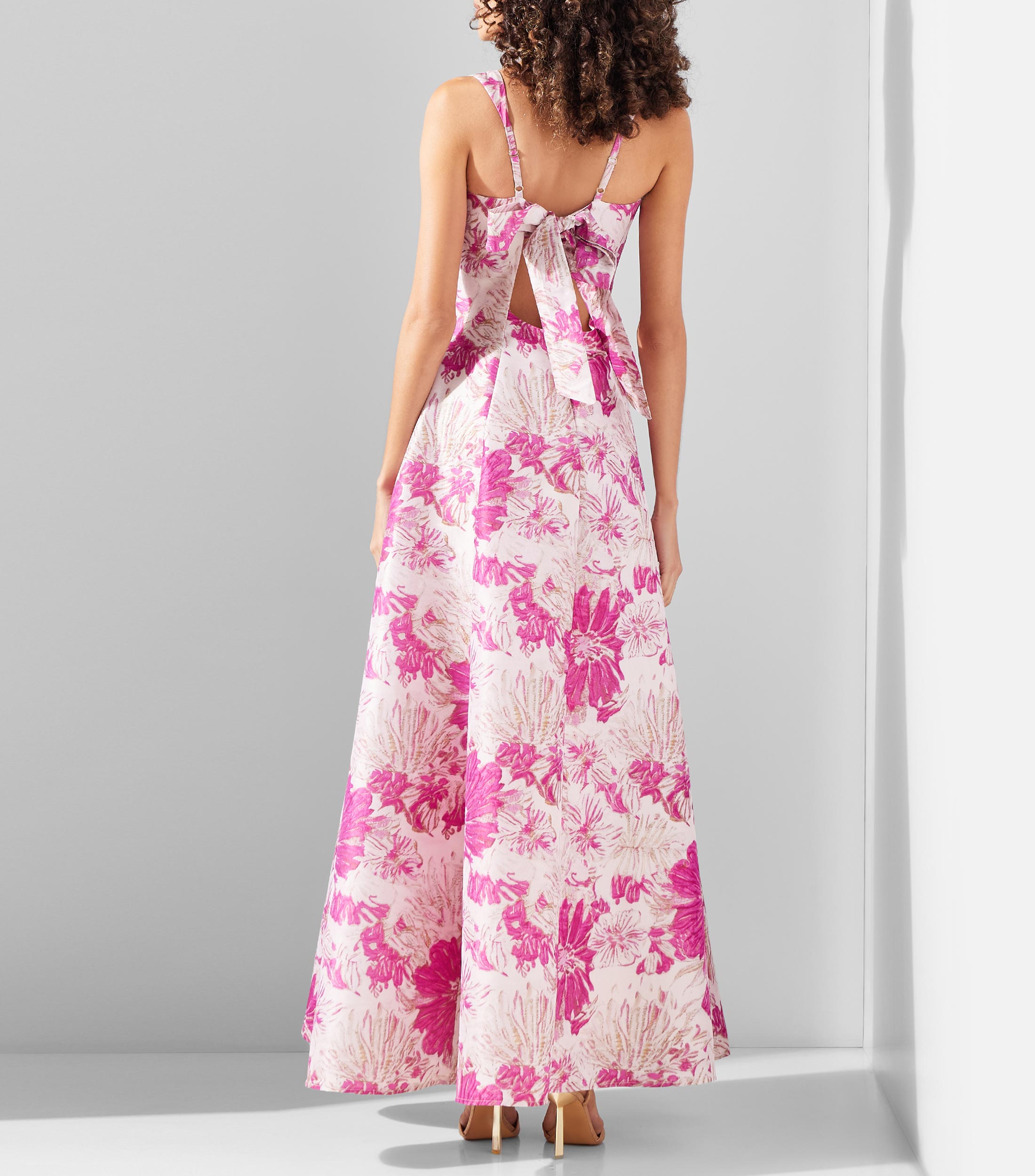 Vestido largo con estampado Mujer