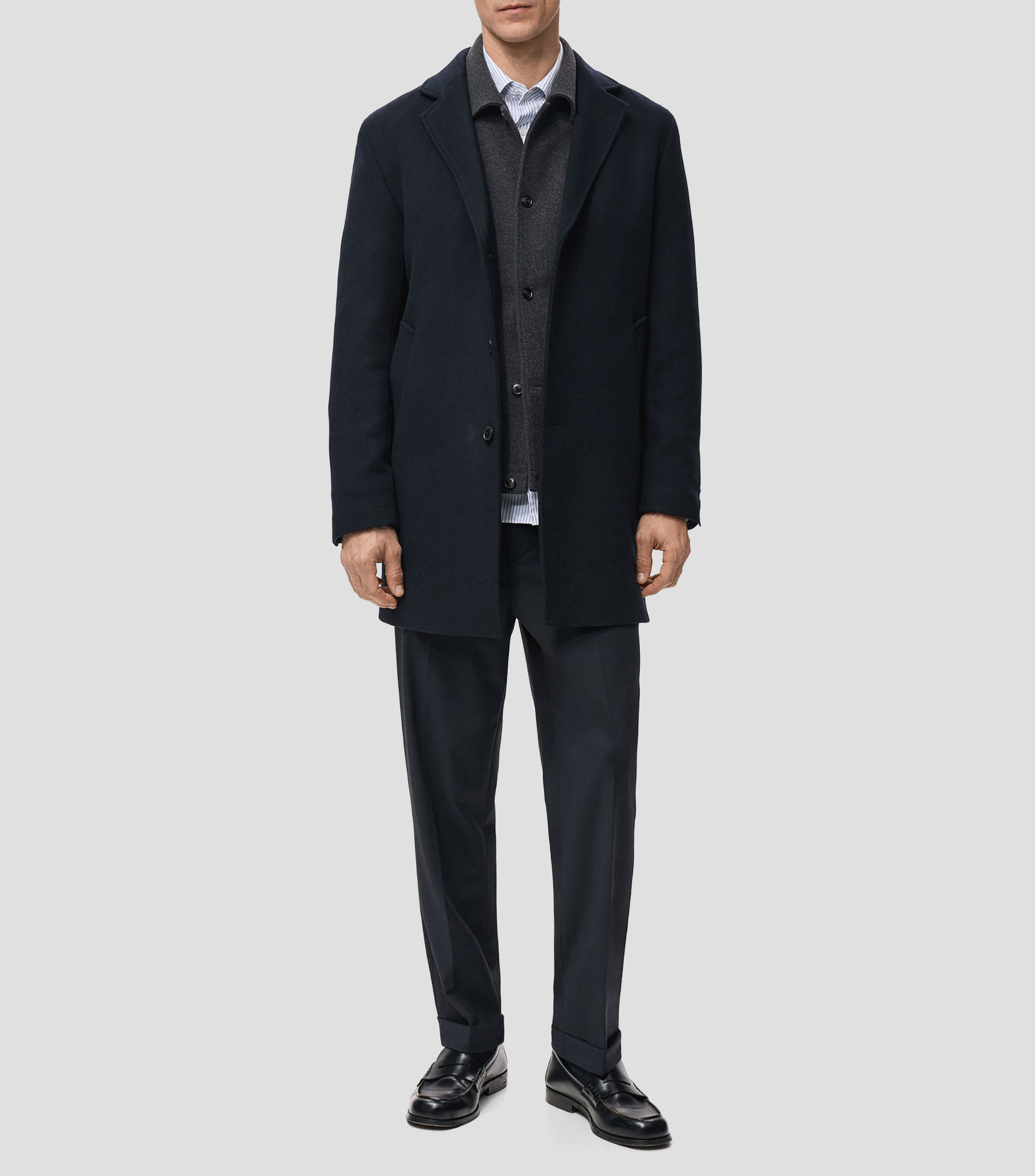 Abrigo midi con botonadura Hombre