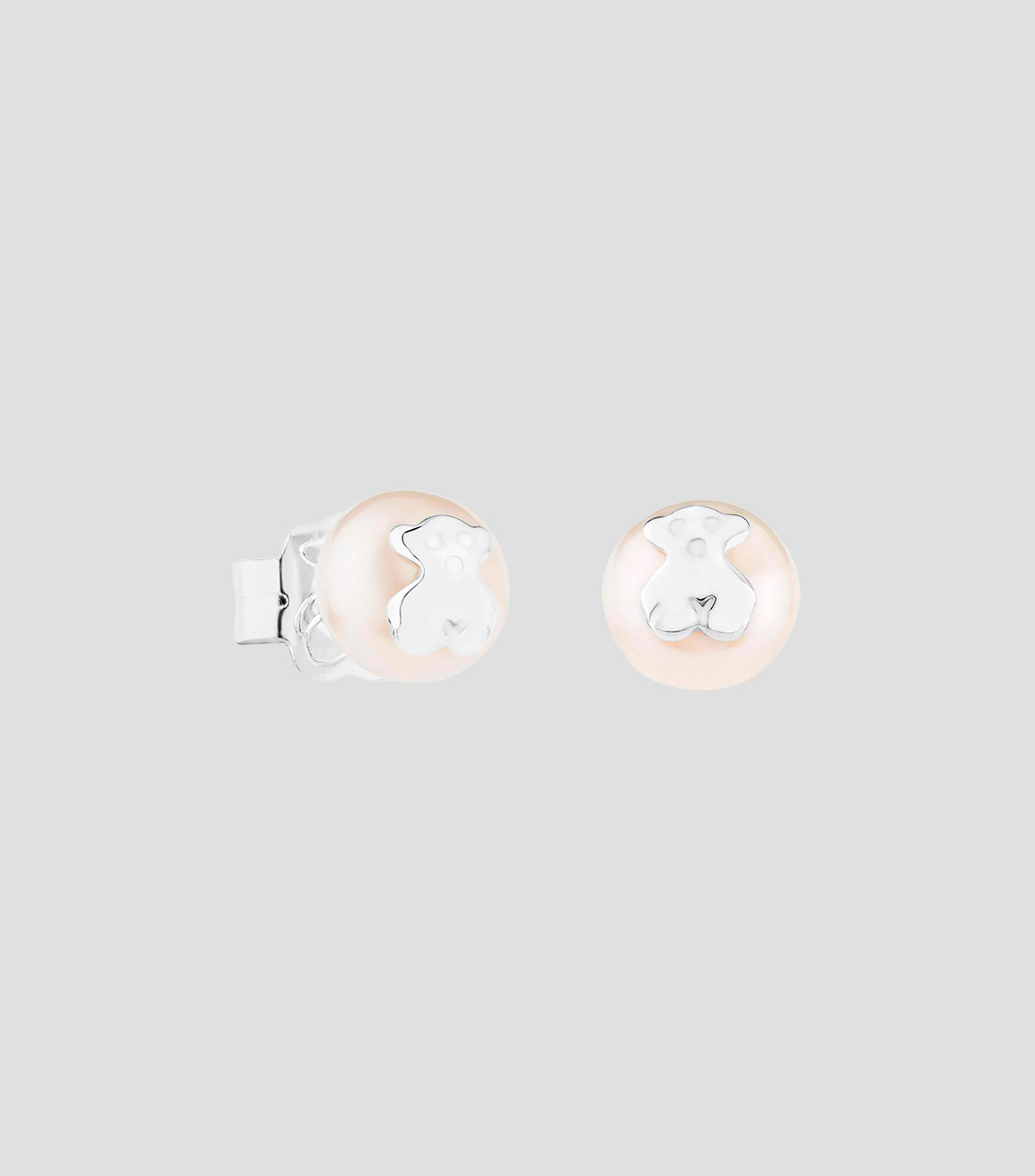 Aretes en plata con perla Bear Mujer