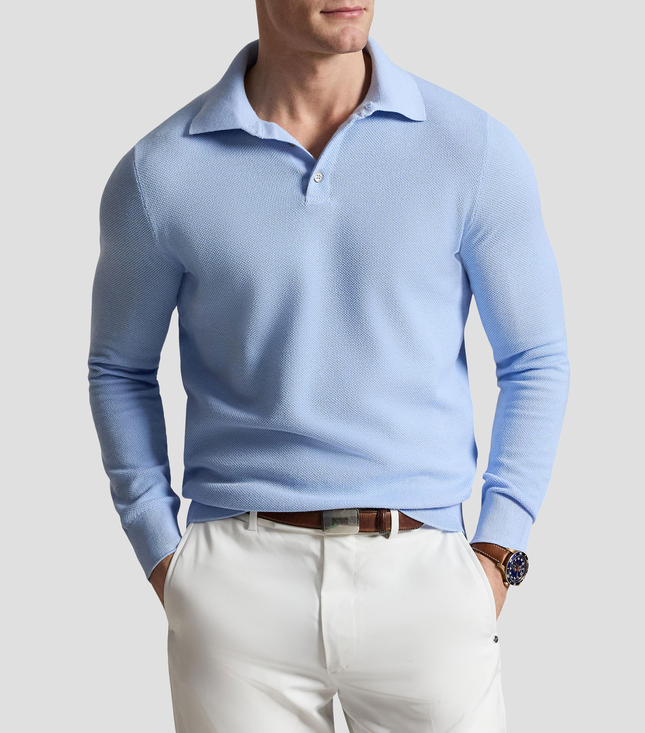 Suéter cuello polo Hombre