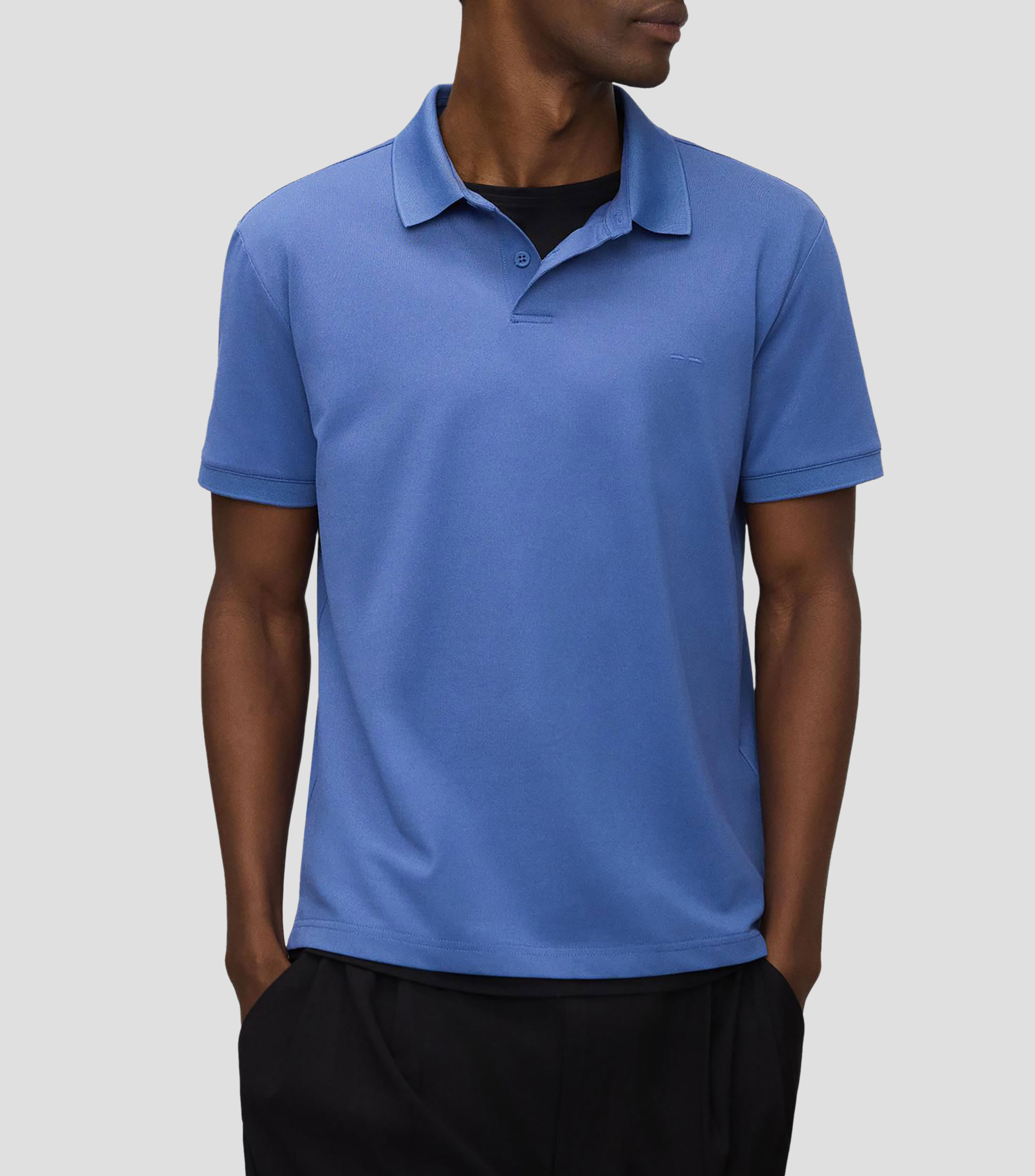 Playera tipo polo manga corta lisa Hombre
