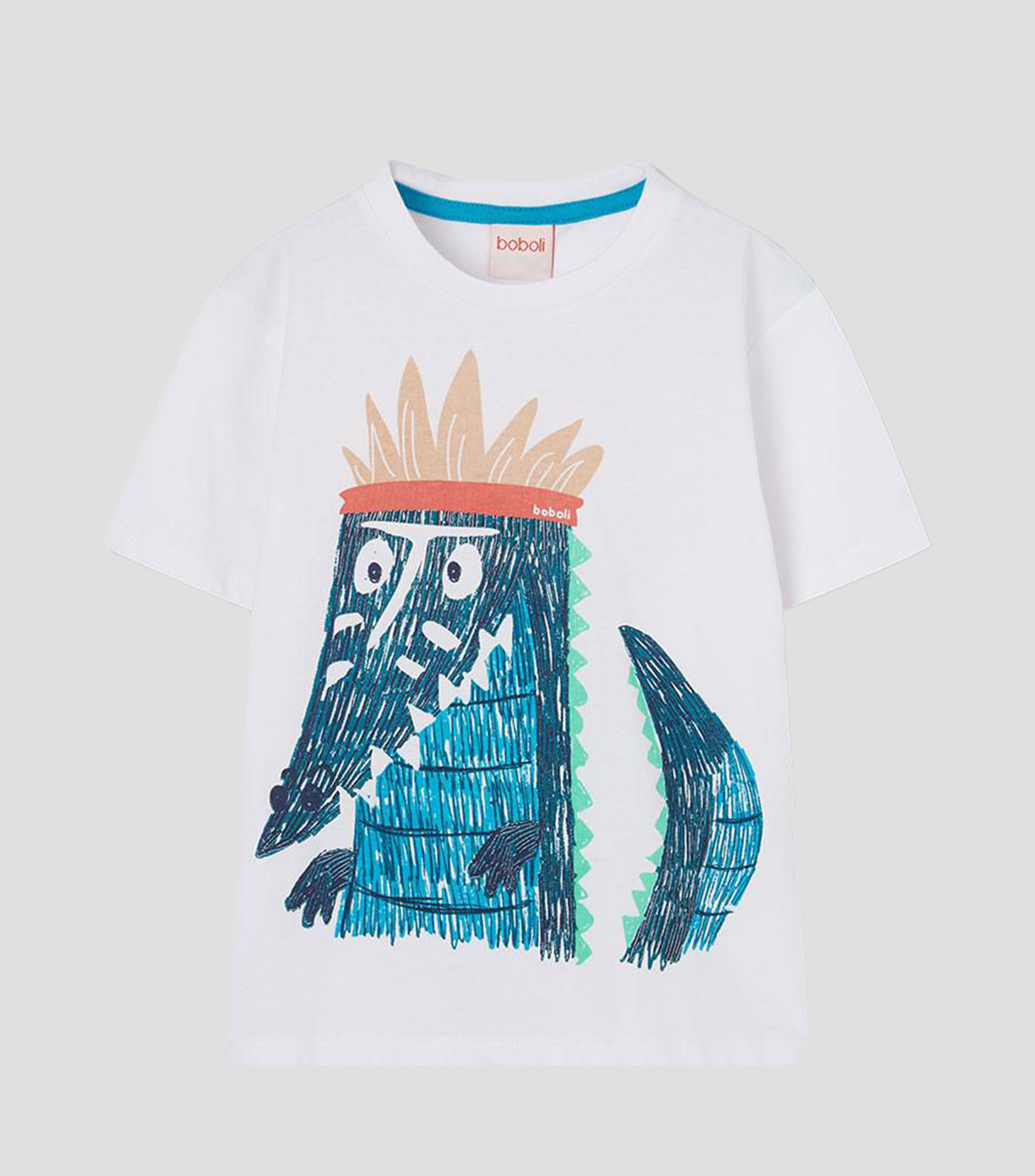 Playera cuello redondo manga corta estampada Niño