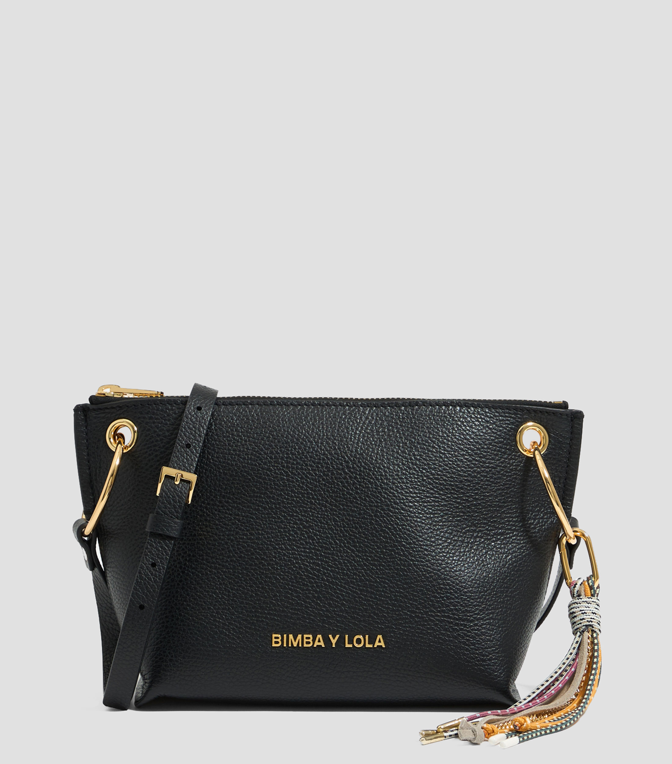 Bolso Trapecio Mediano Bolso De Piel Negro Bimba Y Lola Bimba Y