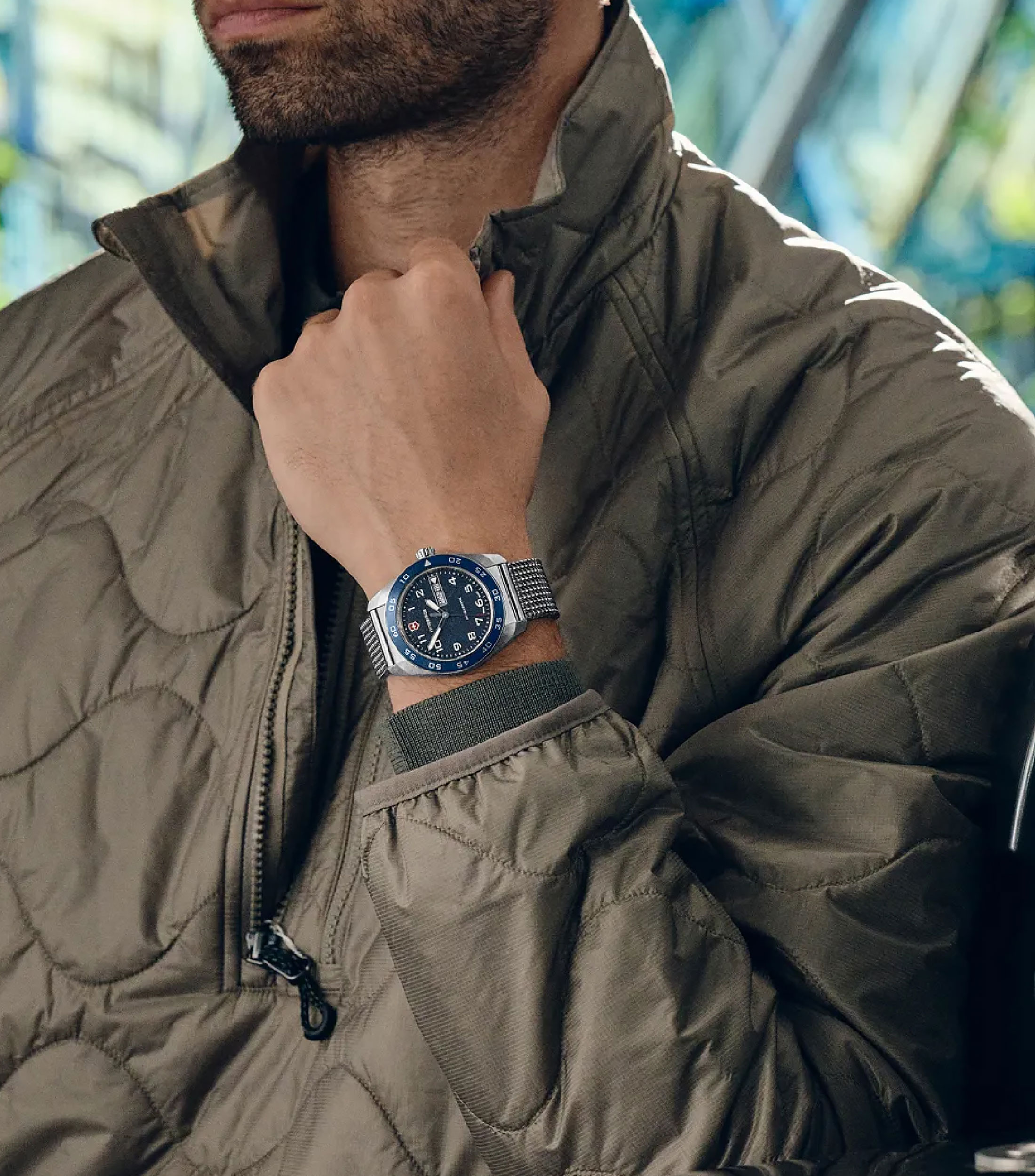 Reloj para Hombre Swiss Army Casual Plateado, Azul