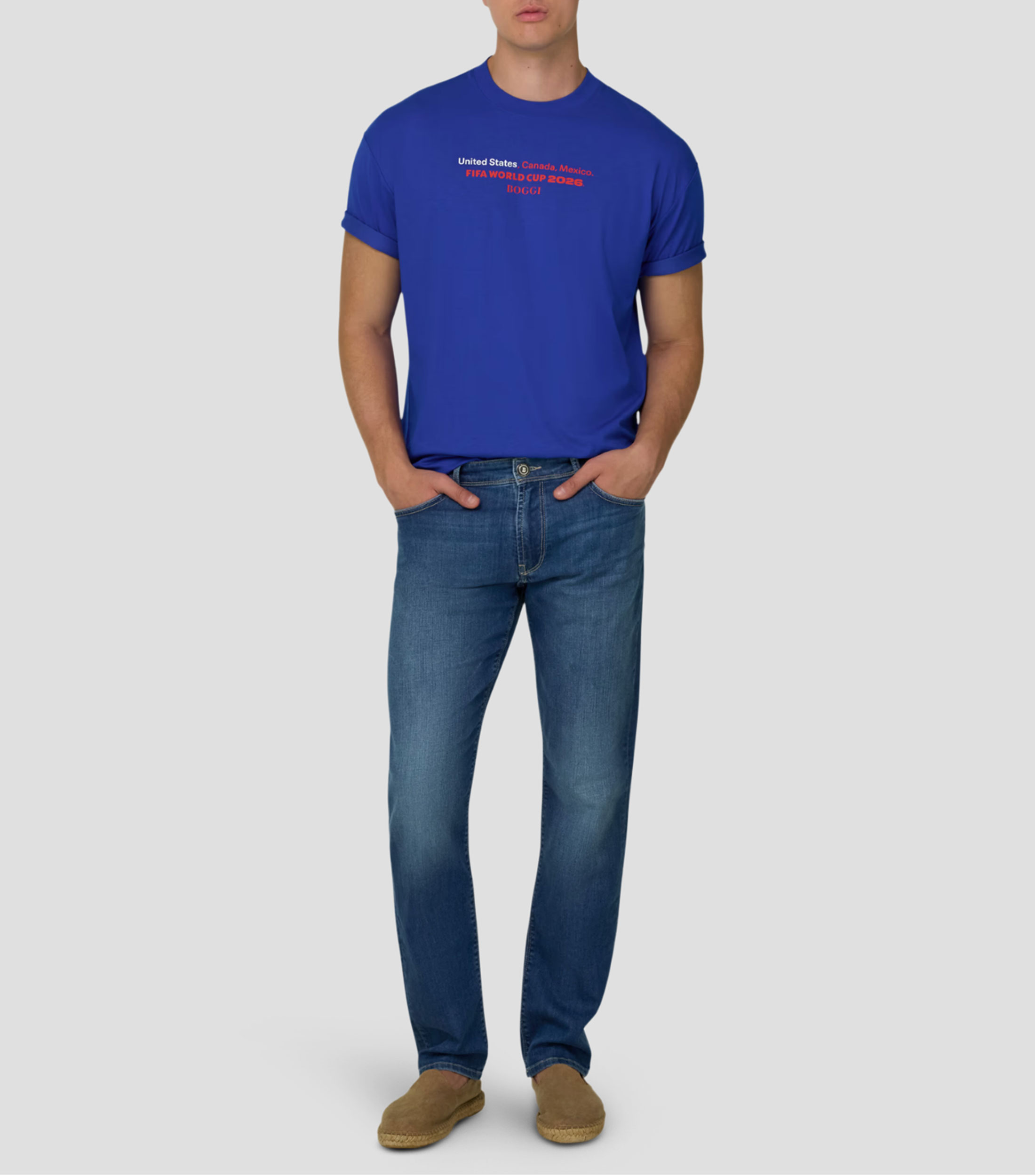 Playera cuello redondo manga corta estampada Hombre