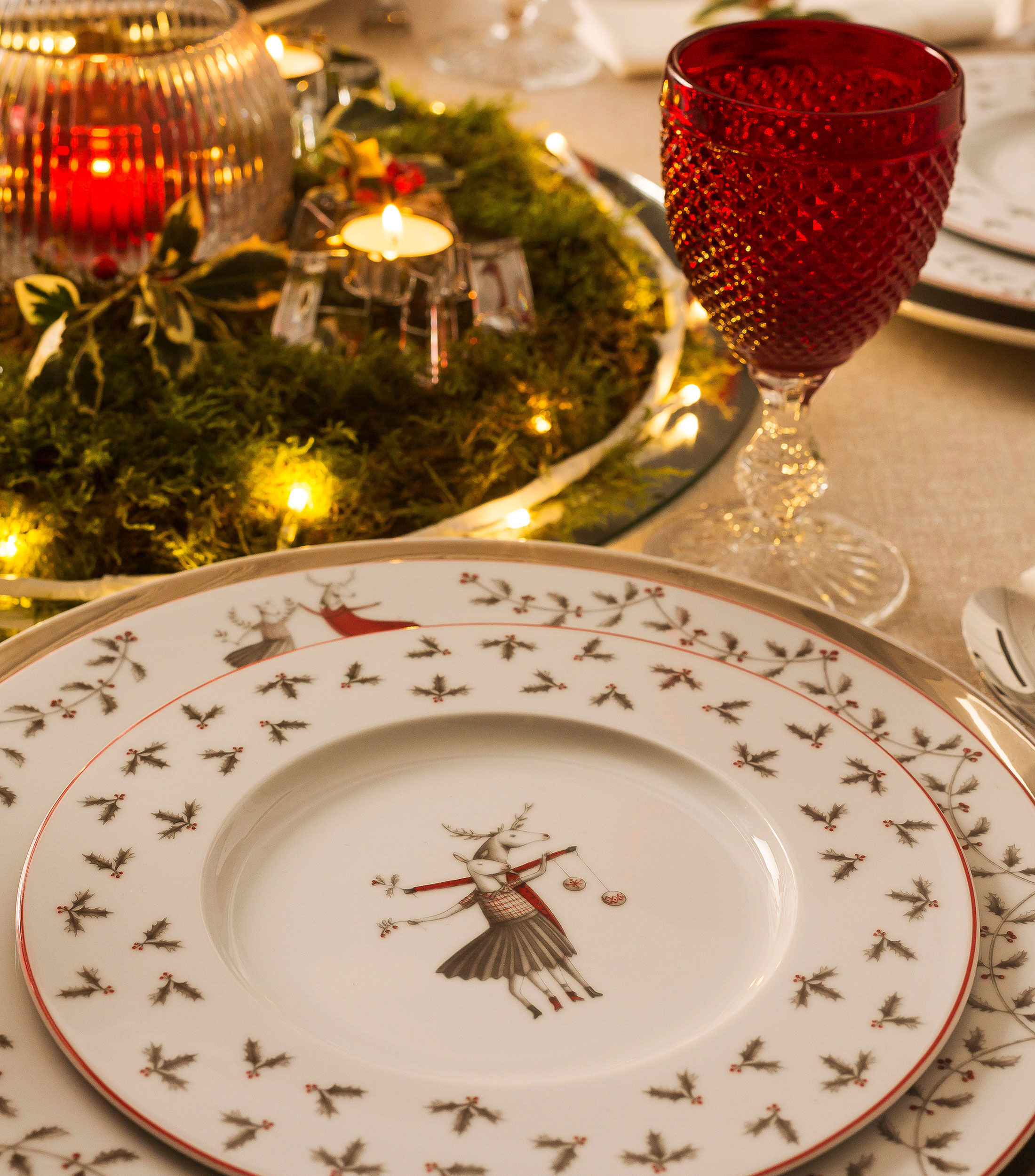 Plato Llano Noel estampado