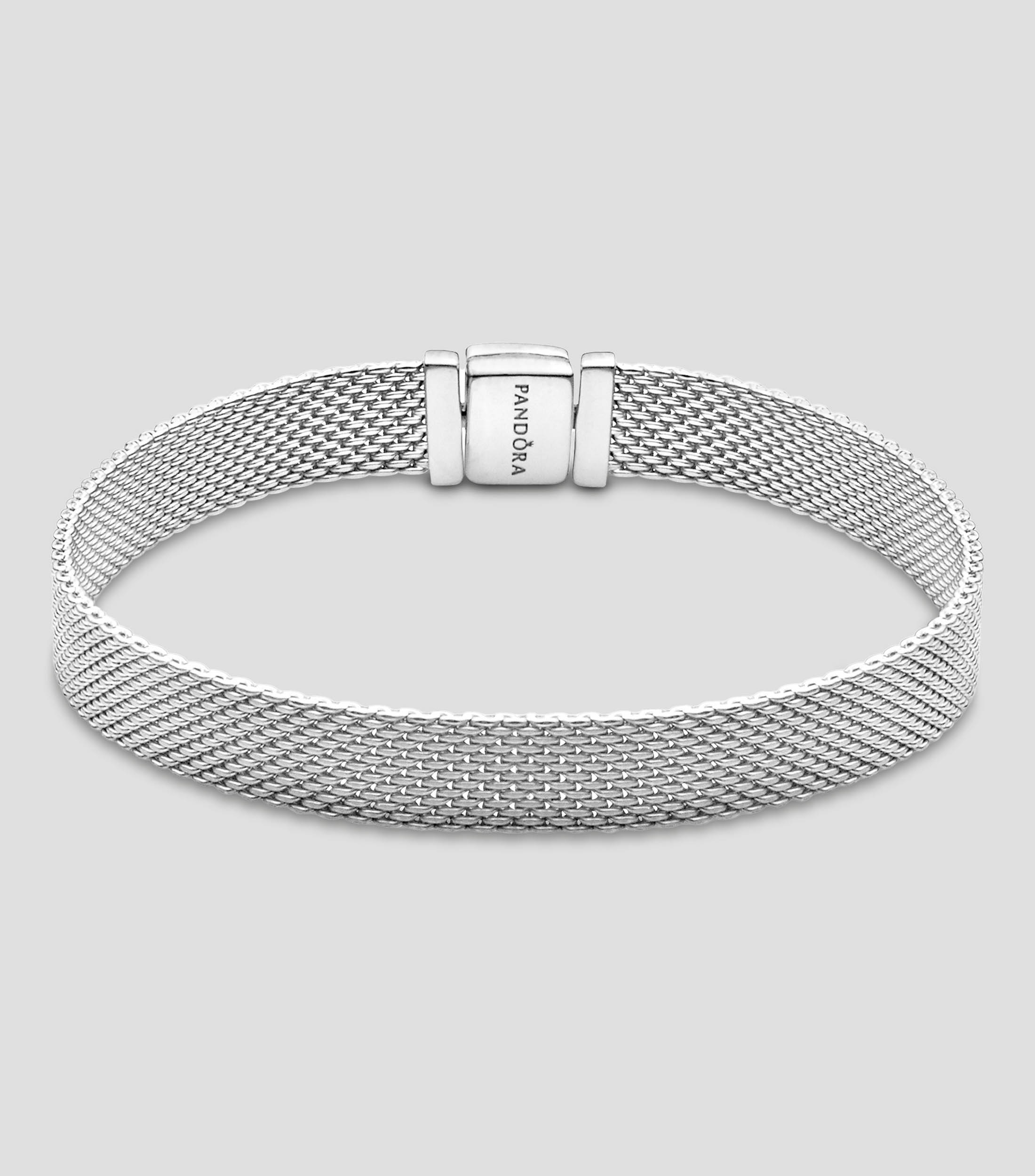 Brazalete en plata con acabado tipo malla Mujer Talla 16 cm