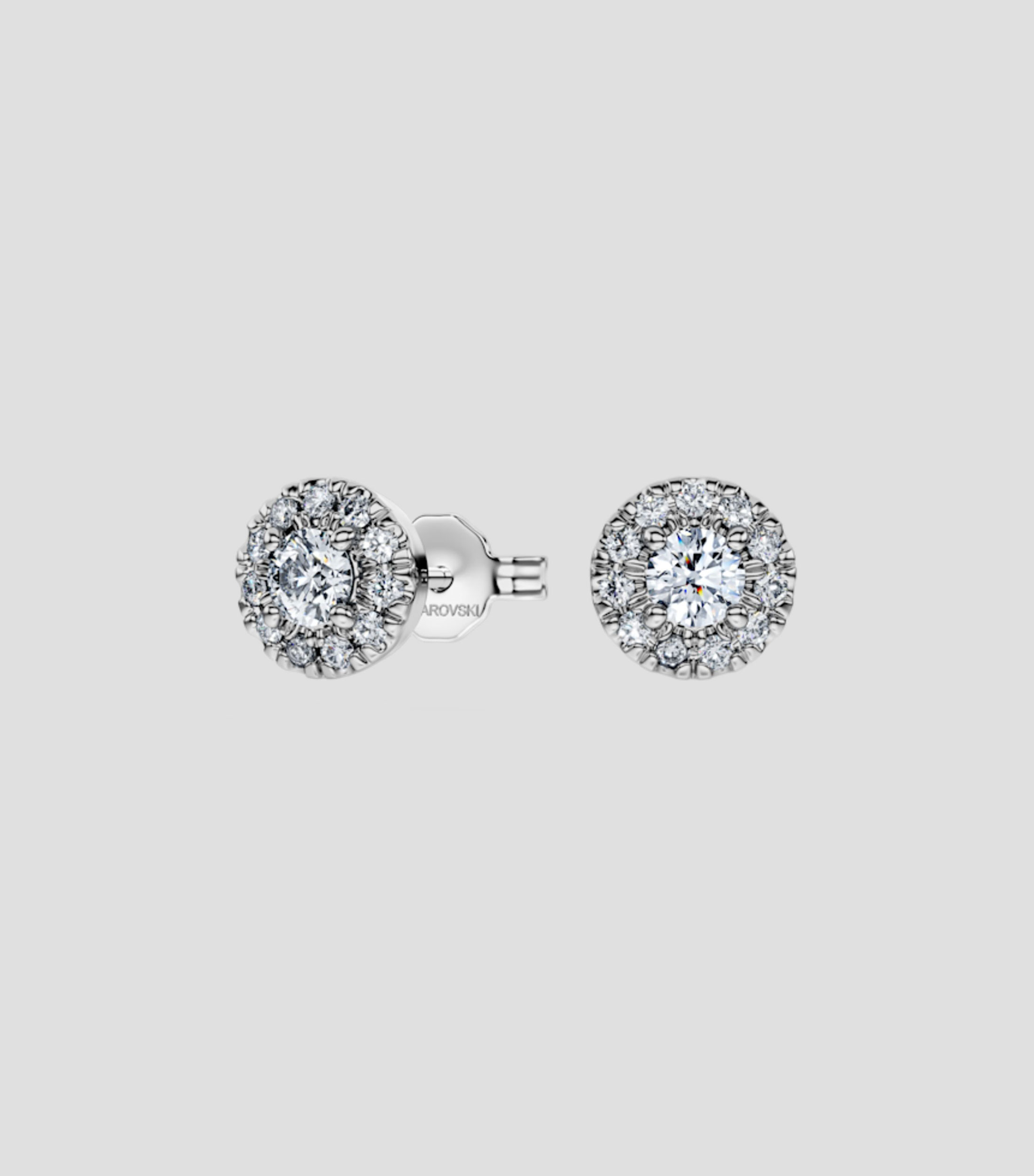 Aretes en plata de primera ley botón Mujer