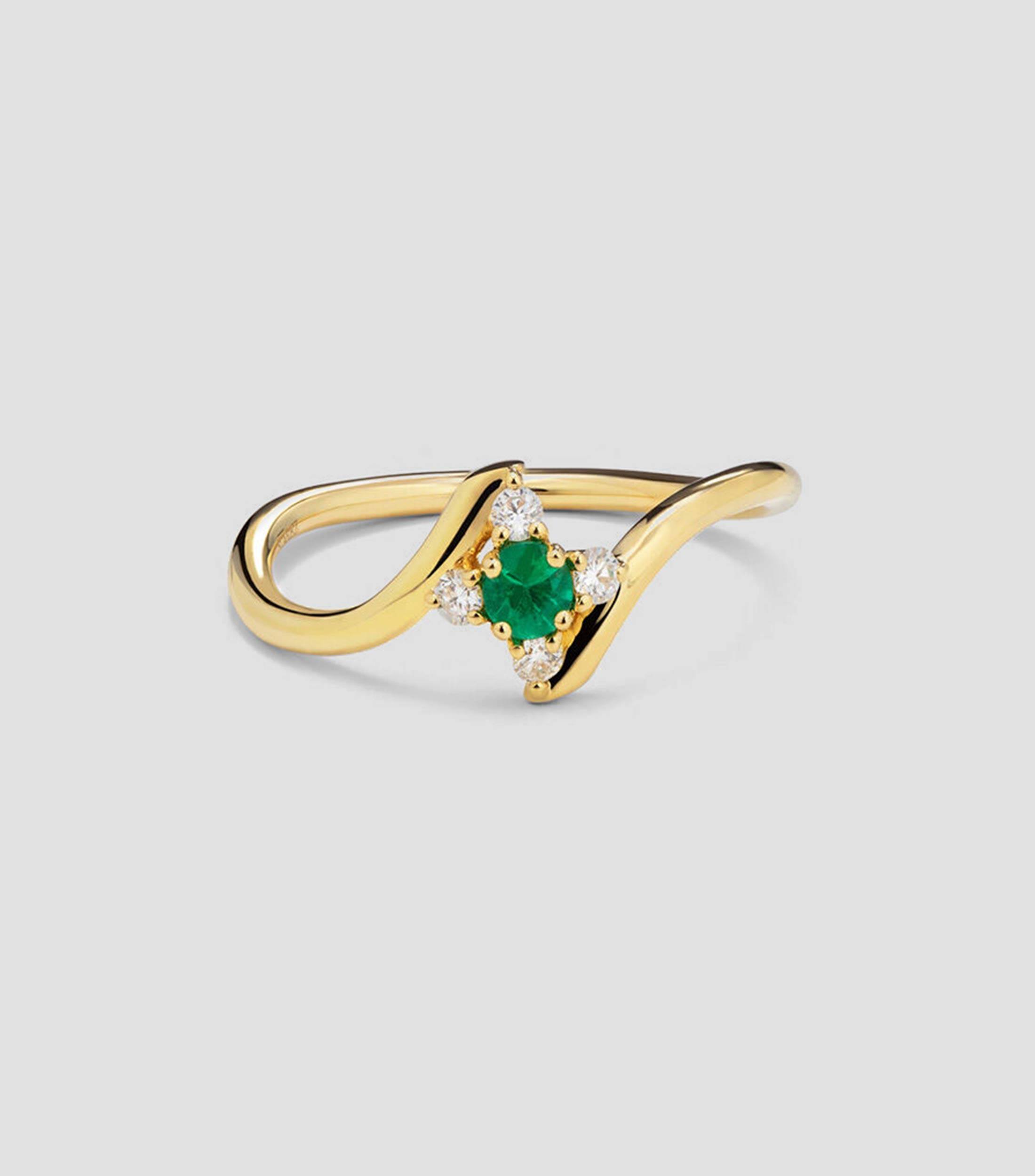 Anillo en Oro de 18 Kilates Saiph con Esmeralda Mujer