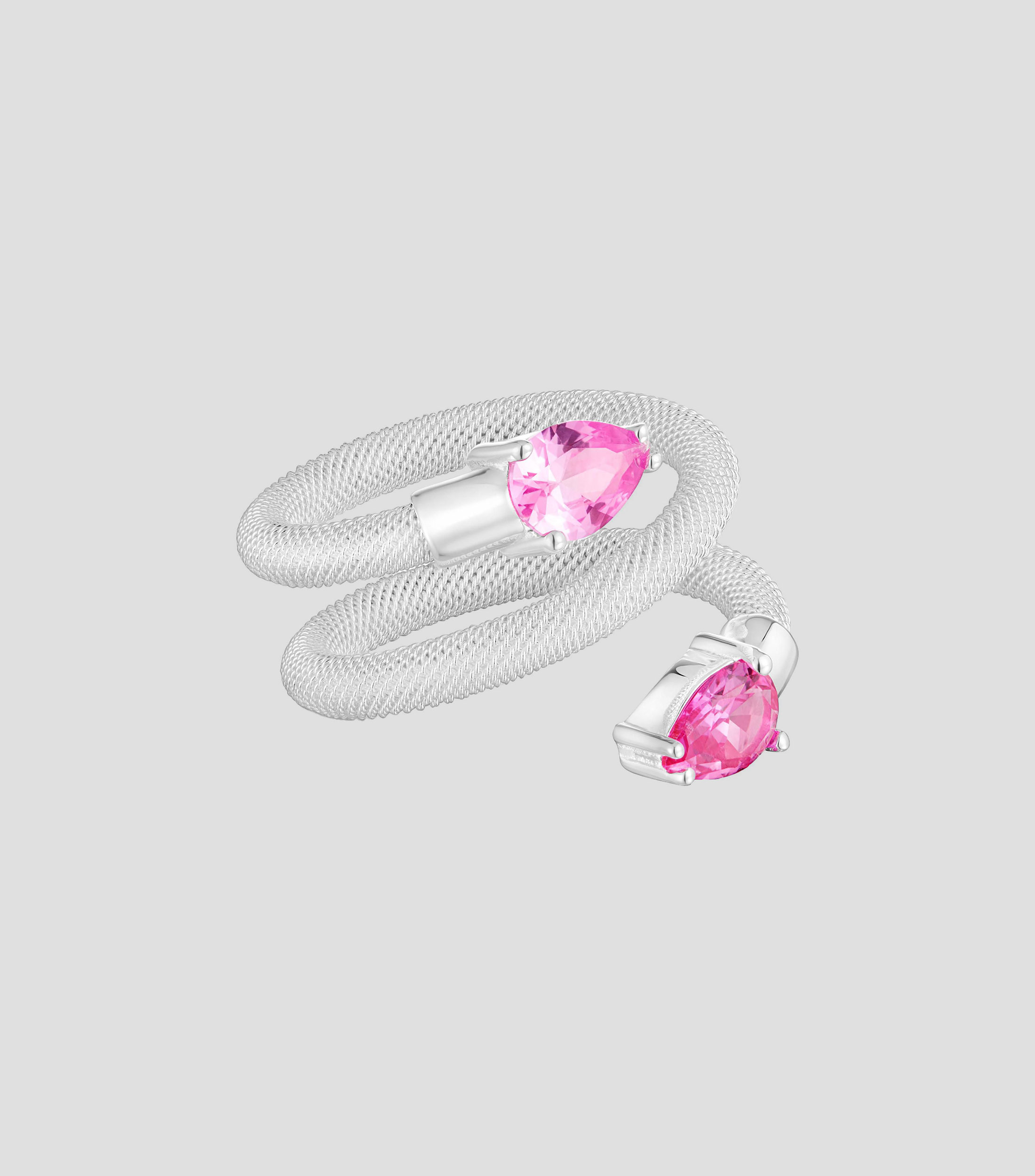 Anillo espiral en plata .925 con gemas Mesh LGG Mujer