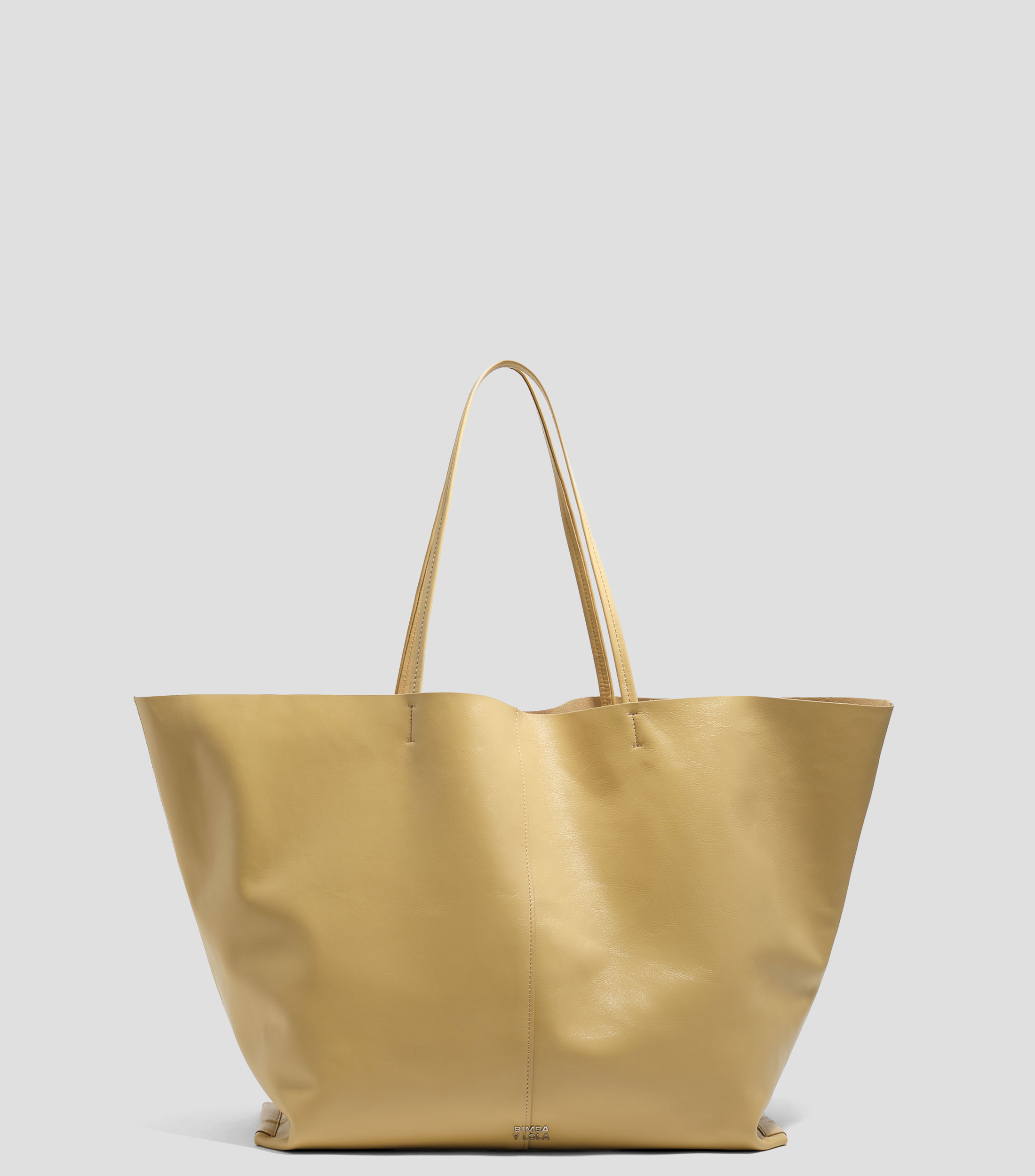 Bolsa tote en piel lisa Mujer
