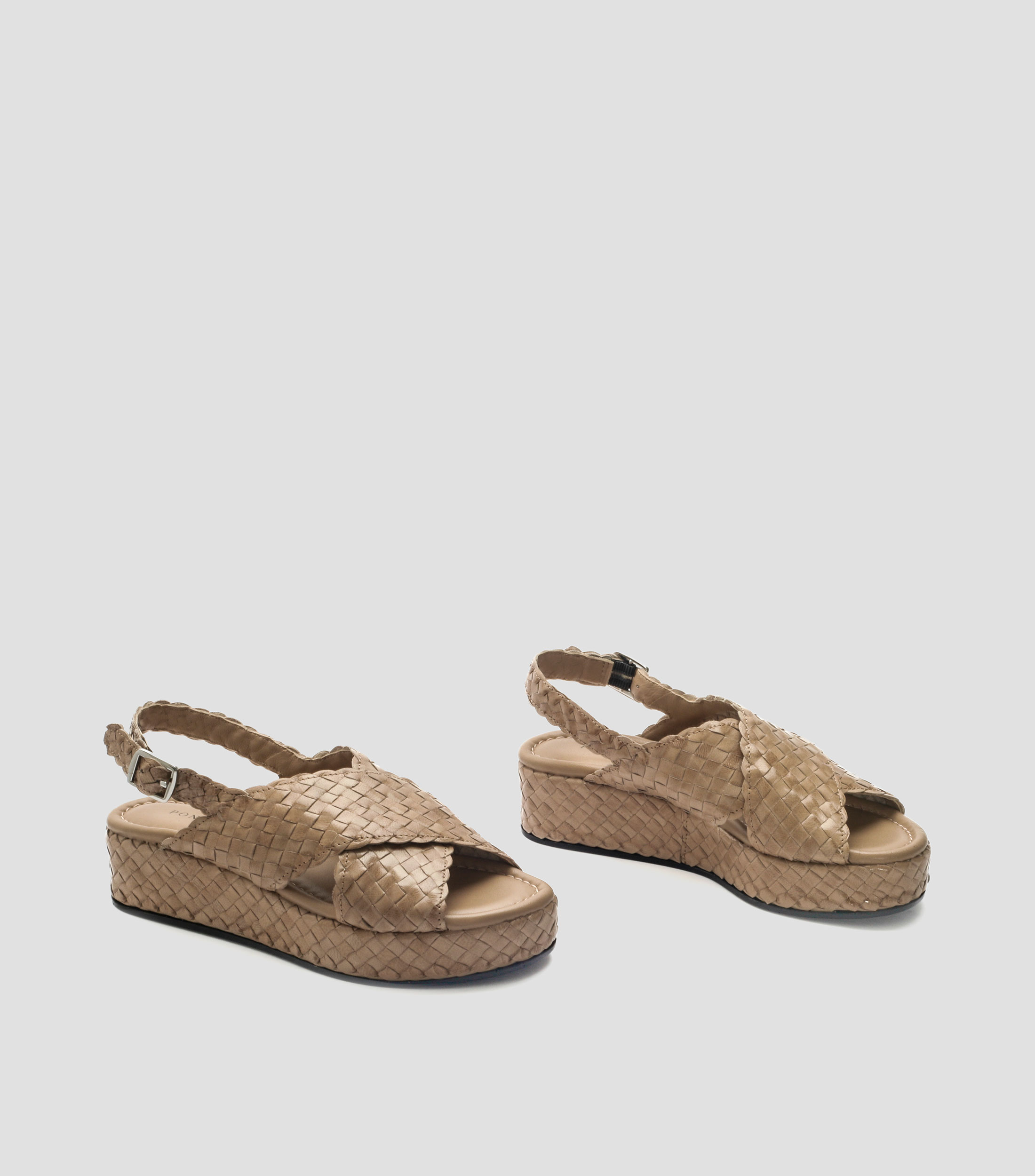 Sandalias de plataforma mediana ancha Forli en cuero Mujer