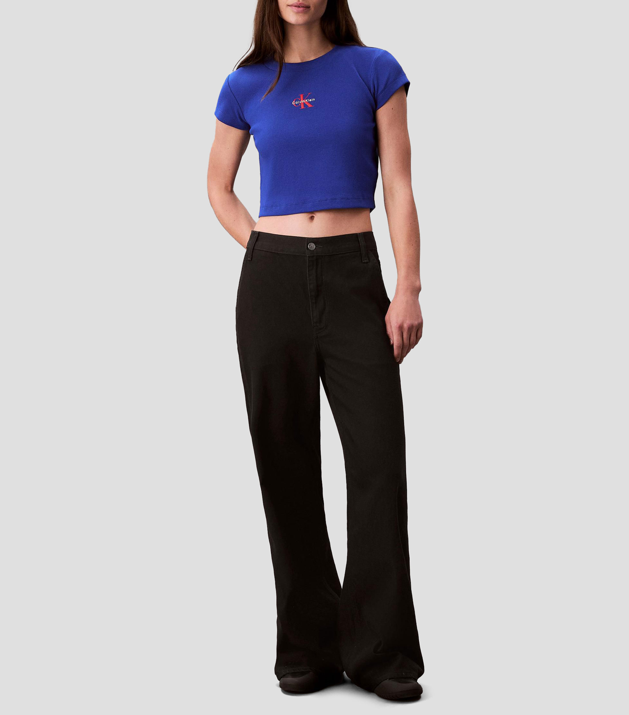 Playera cuello redondo manga corta lisa Mujer