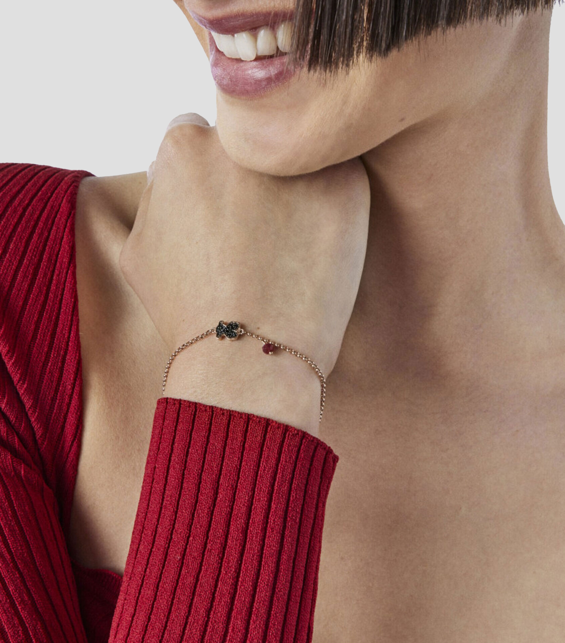 PULSERA PLATA ROSA MOTIF OSO GEM ESP RB