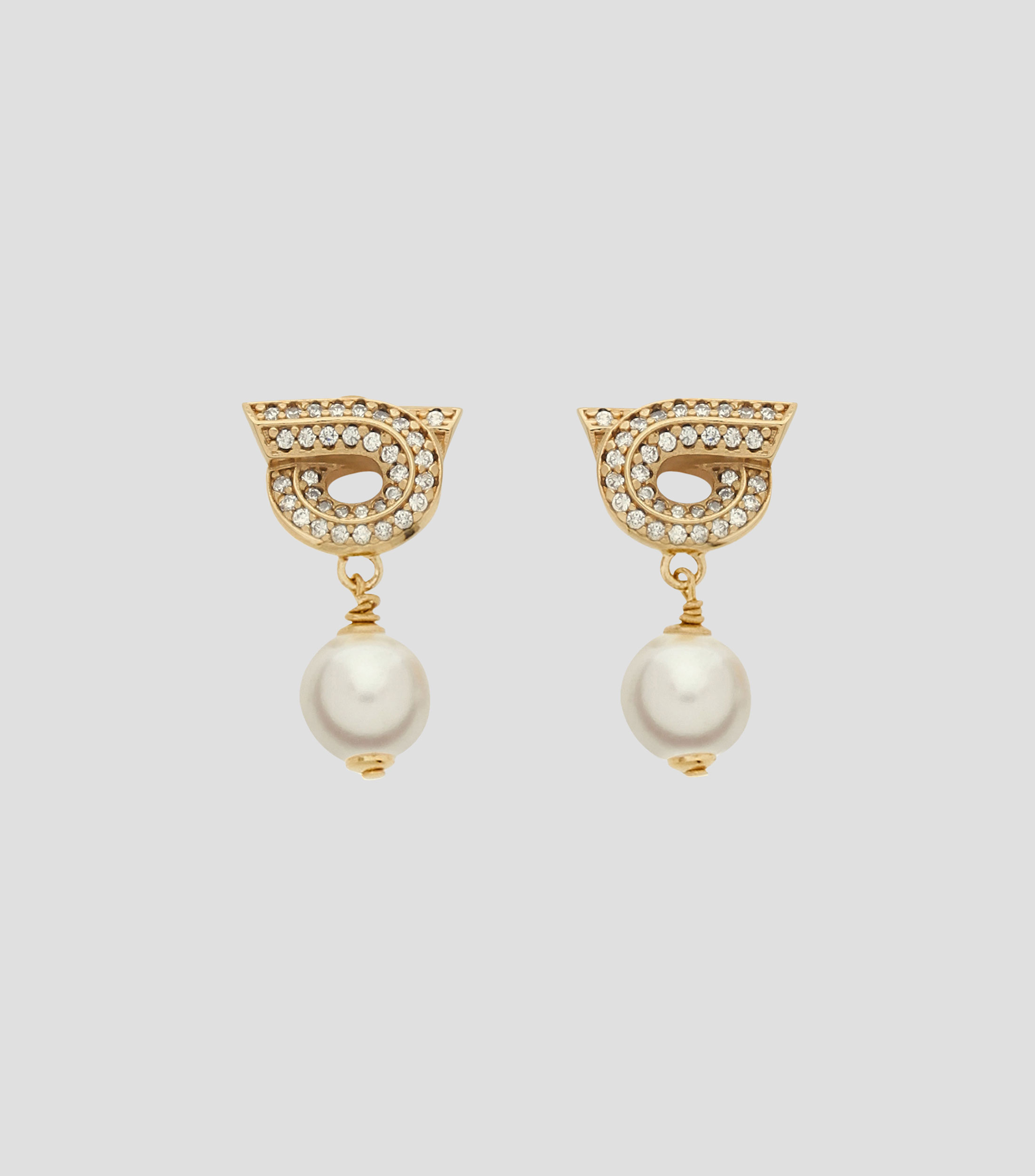 Pendientes Gancini con perla y cristales Mujer