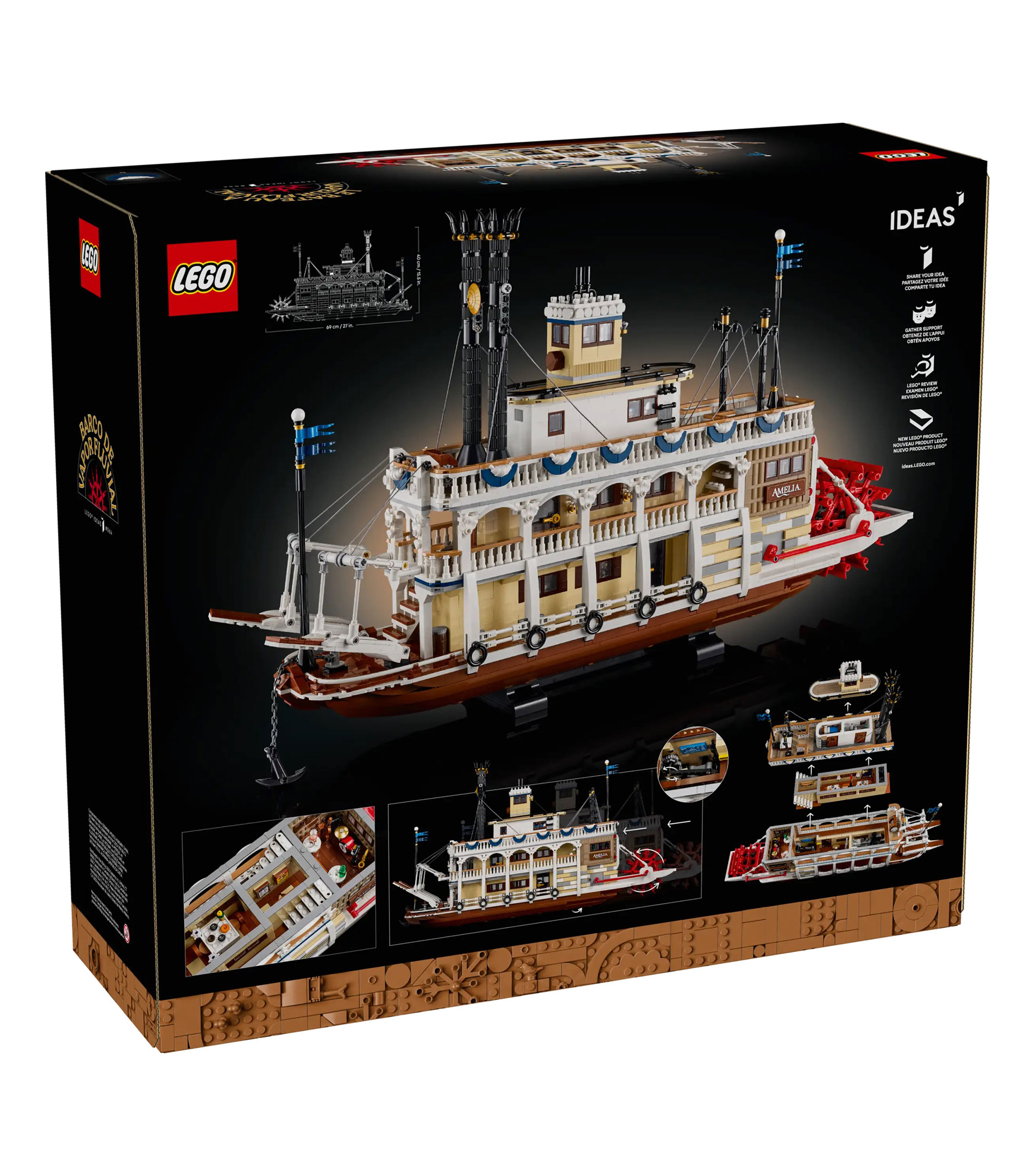 Lego Ideas Barco de Vapor Fluvial Decoración Náutica 21356