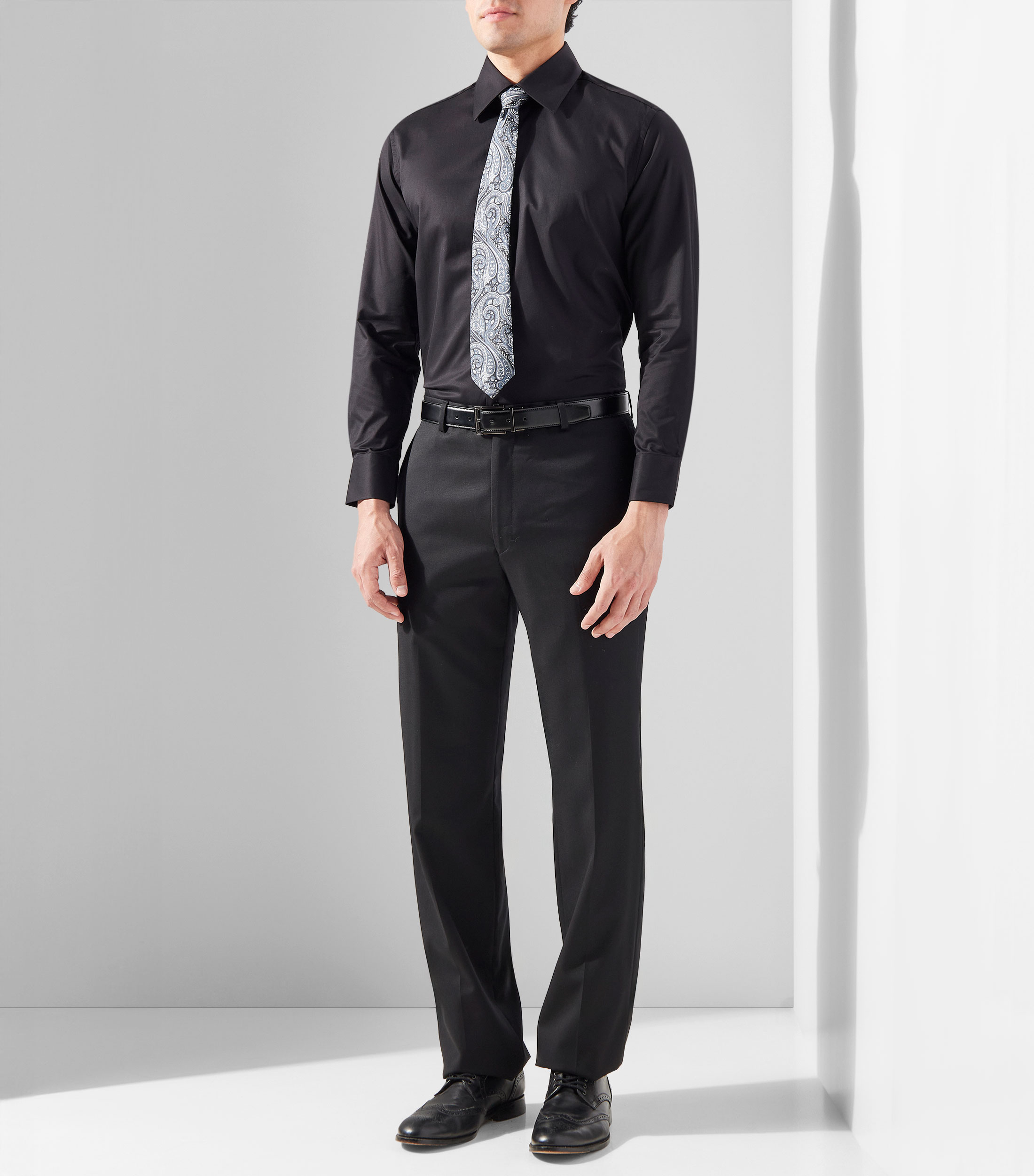 Camisa lisa manga larga Hombre