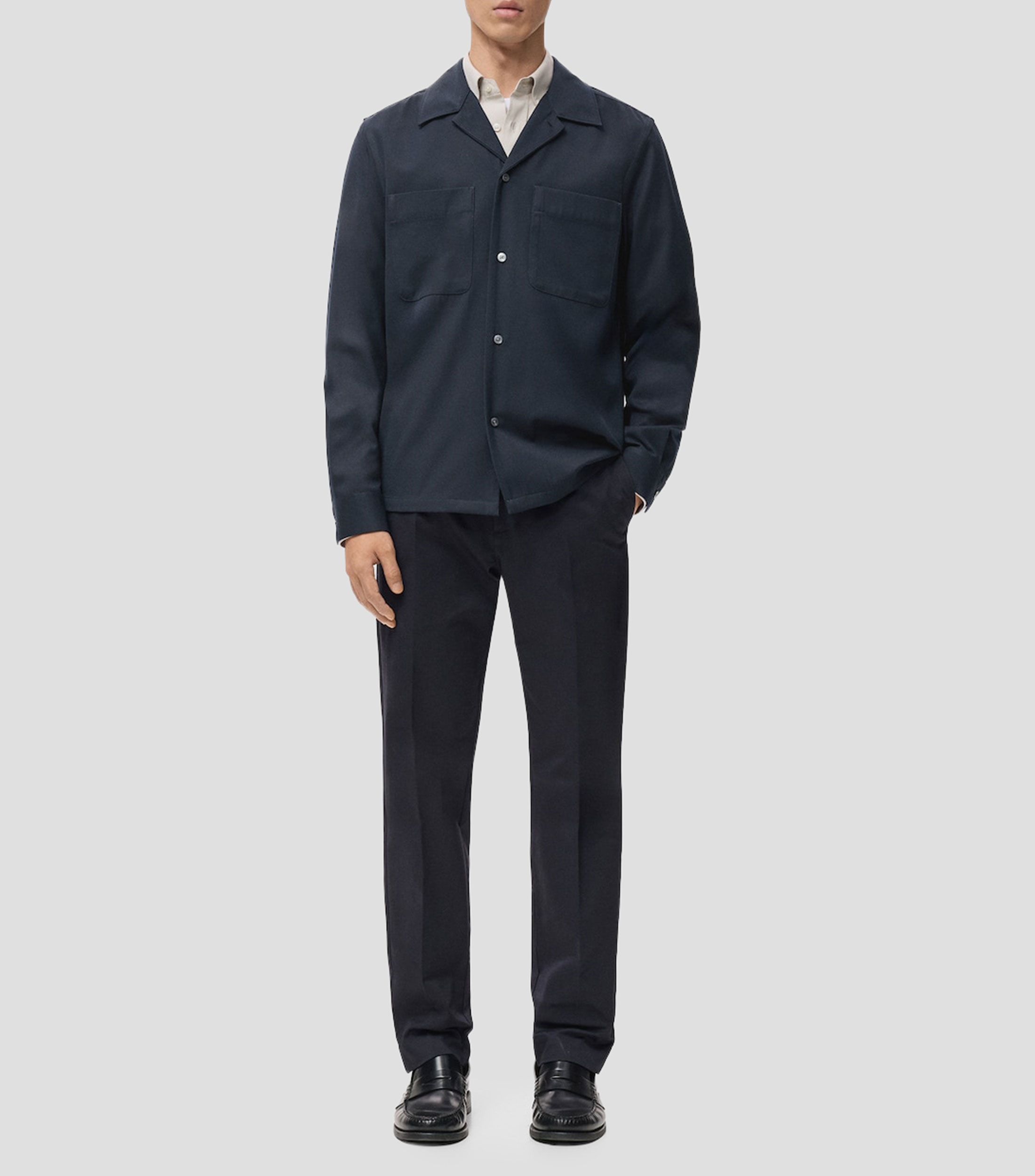 Sobrecamisa lisa manga larga Hombre