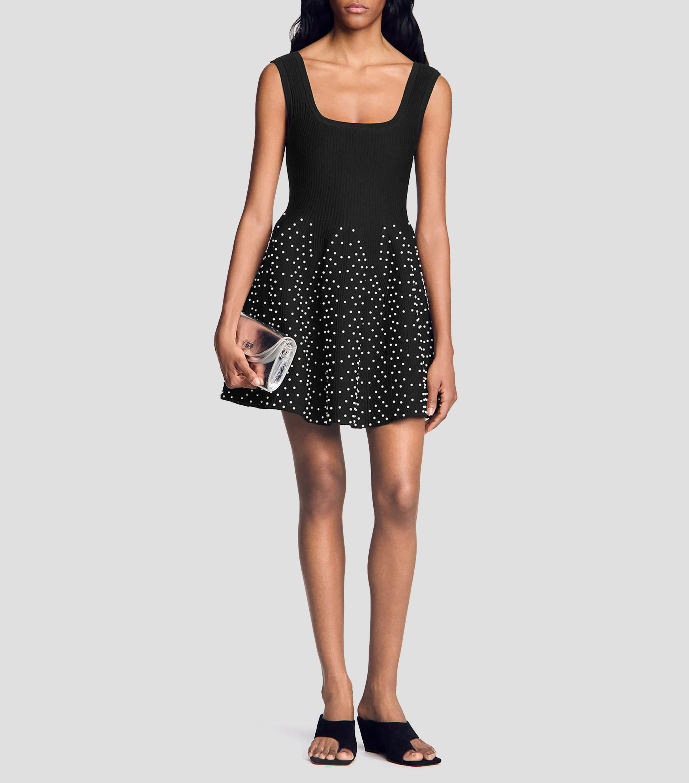 Vestido corto liso Mujer