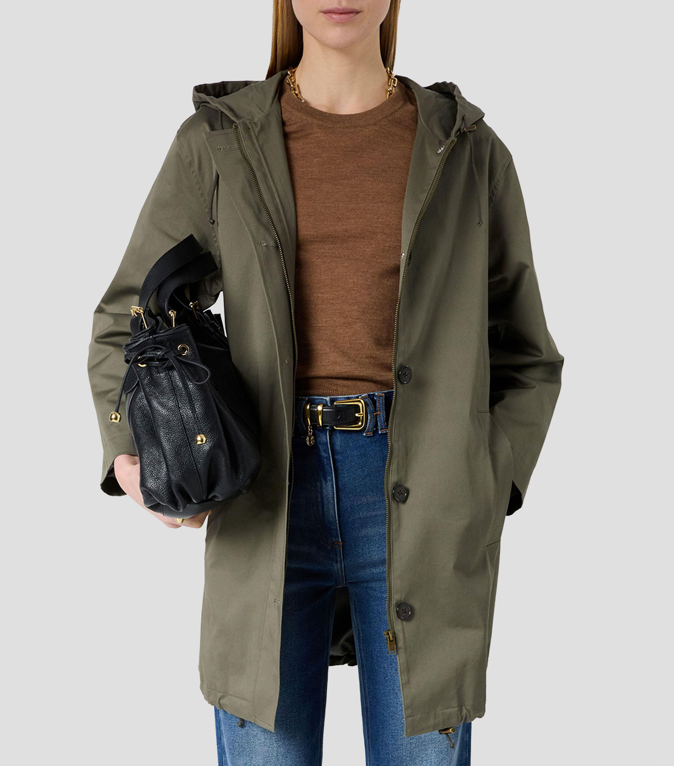 Gabardina larga con botones Mujer
