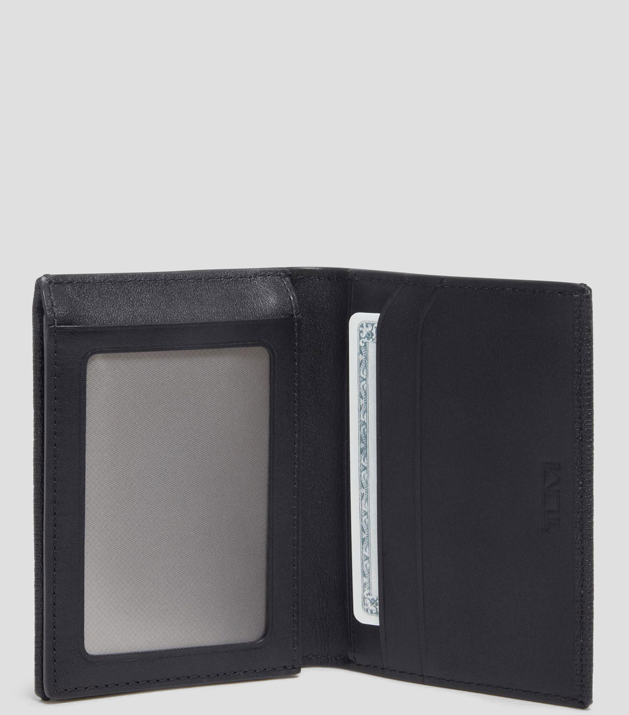 Cartera bifold en piel negra Hombre
