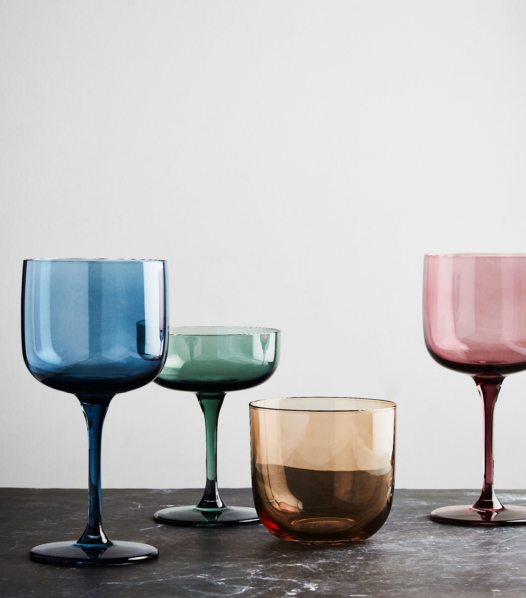 Set de 2 copas de vino Like, azul