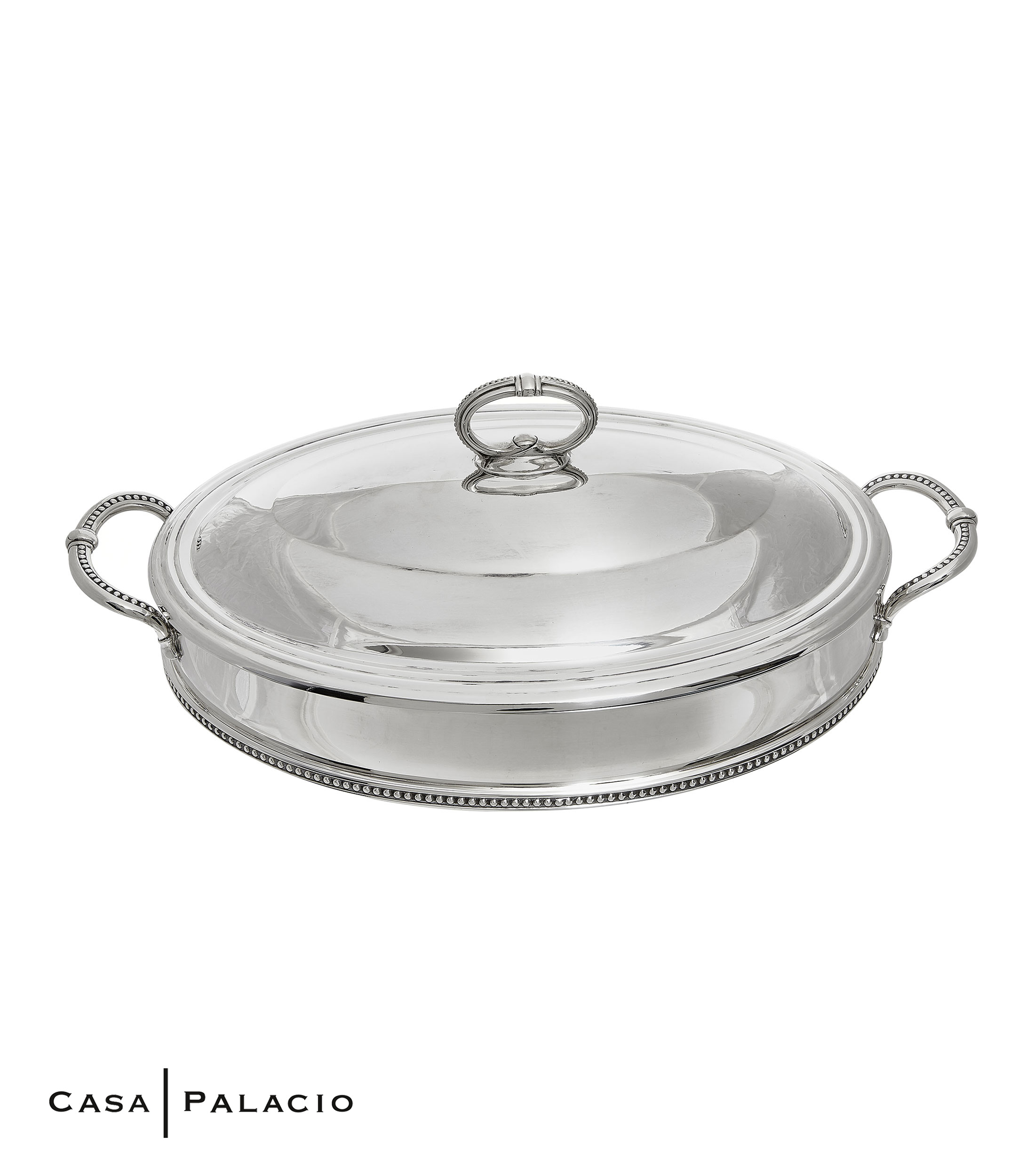 Greggio Refractario oval Clásico con tapa en metal y porcelana El