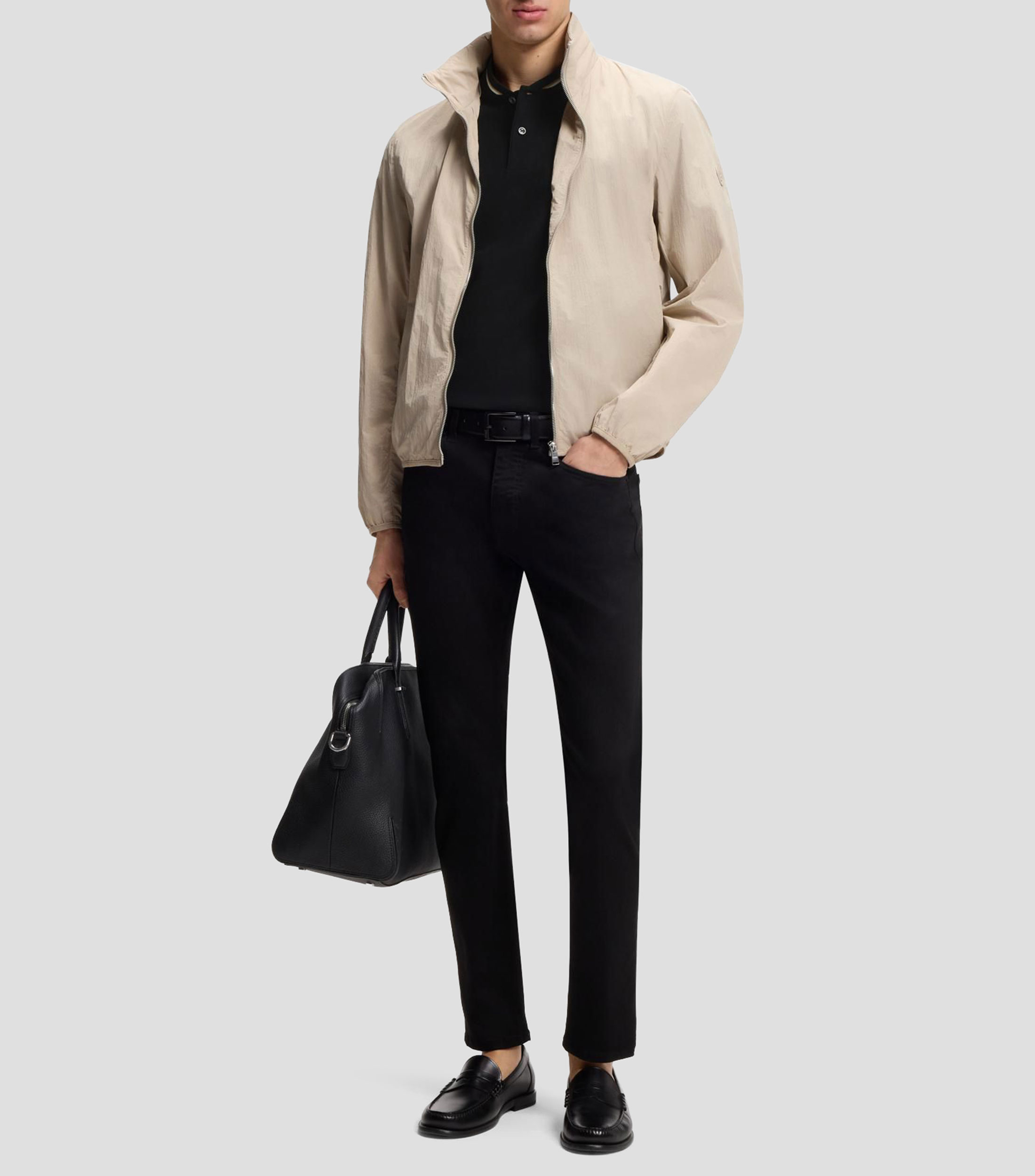Polo de piqué de algodón con cuello redondo Hombre
